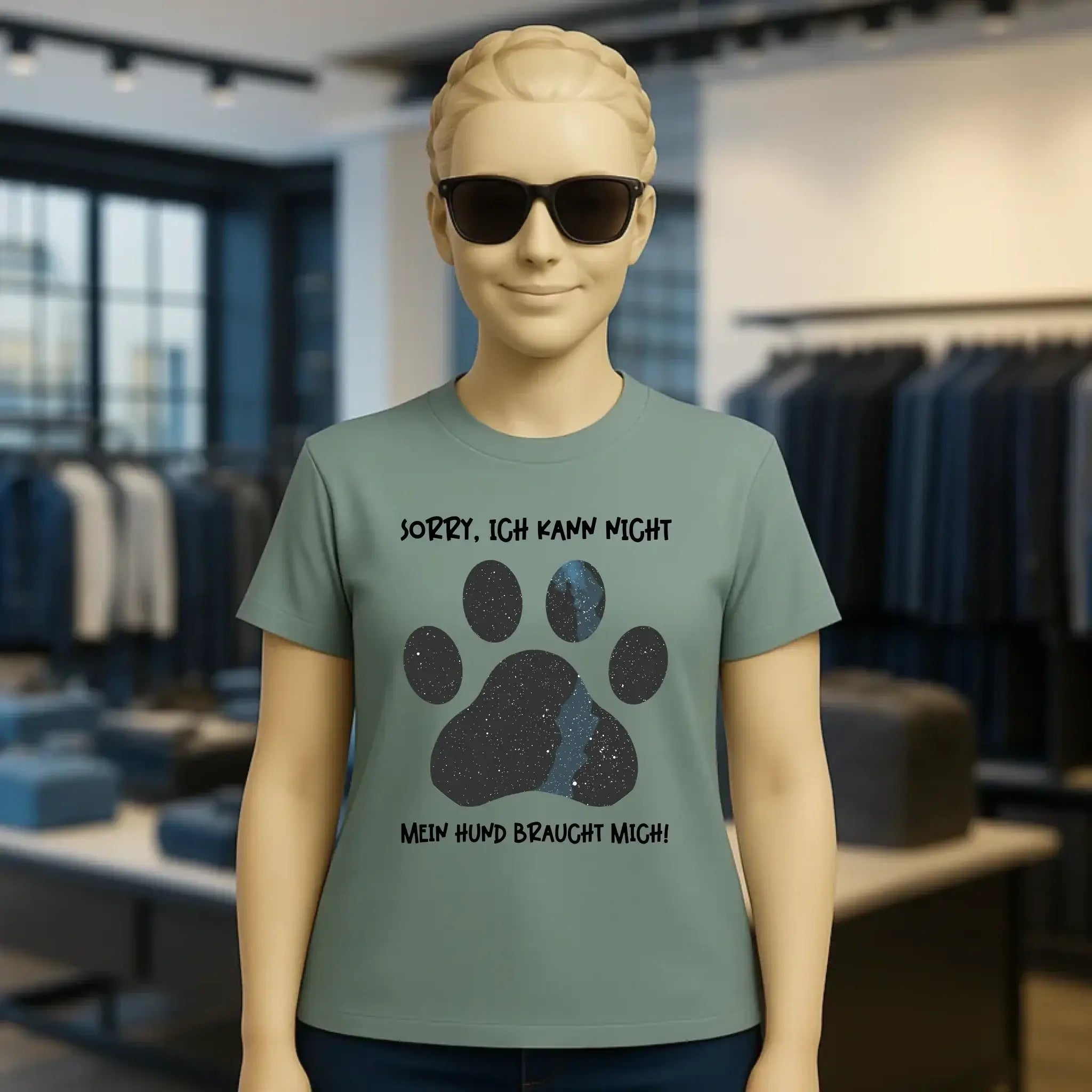 Echte Sternkarte als Hundepfote + Text • Hund • Ladies Premium T-Shirt XS-2XL aus Bio-Baumwolle für Damen • Exklusivdesign • personalisiert