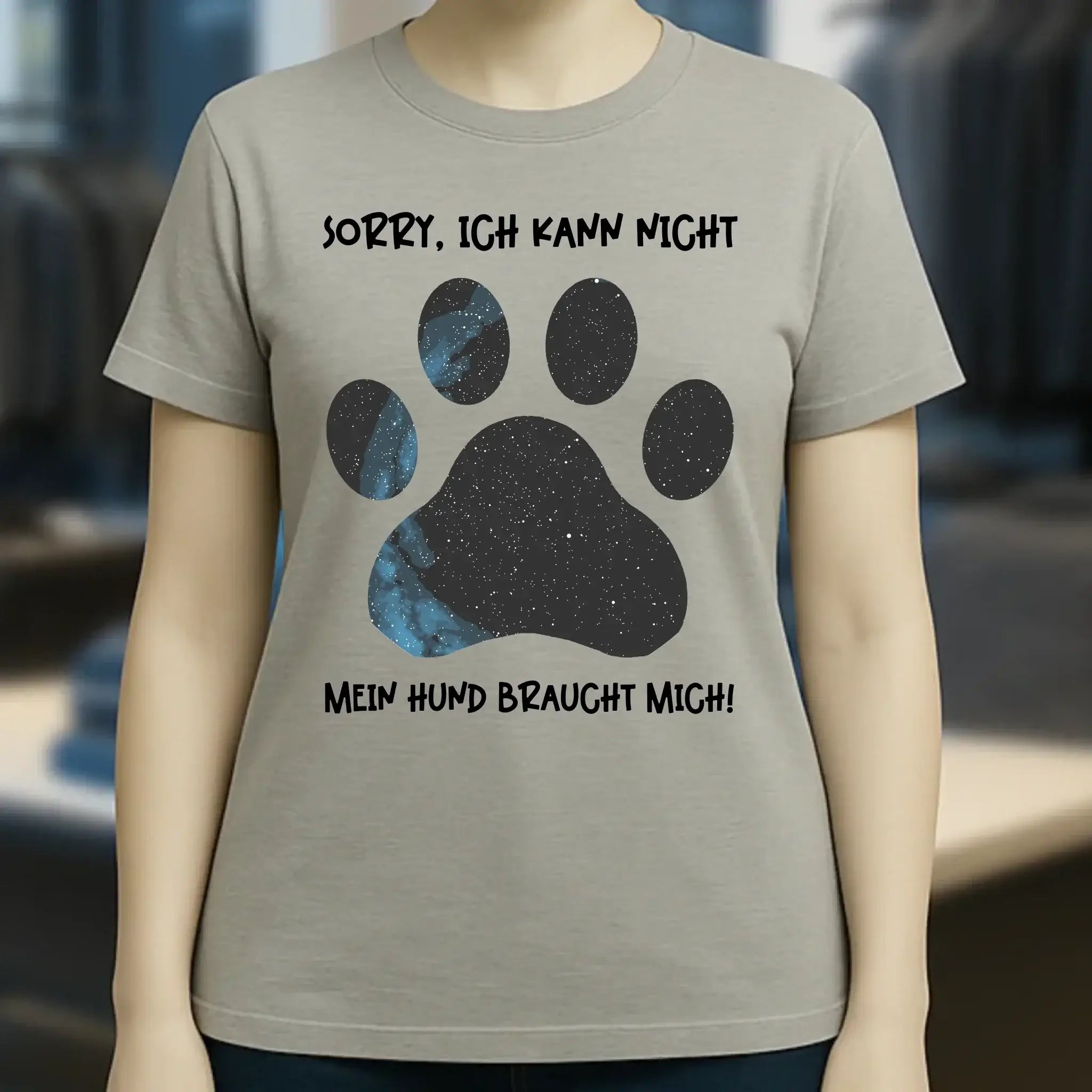 Echte Sternkarte als Hundepfote + Text • Hund • Ladies Premium T-Shirt XS-2XL aus Bio-Baumwolle für Damen • Exklusivdesign • personalisiert