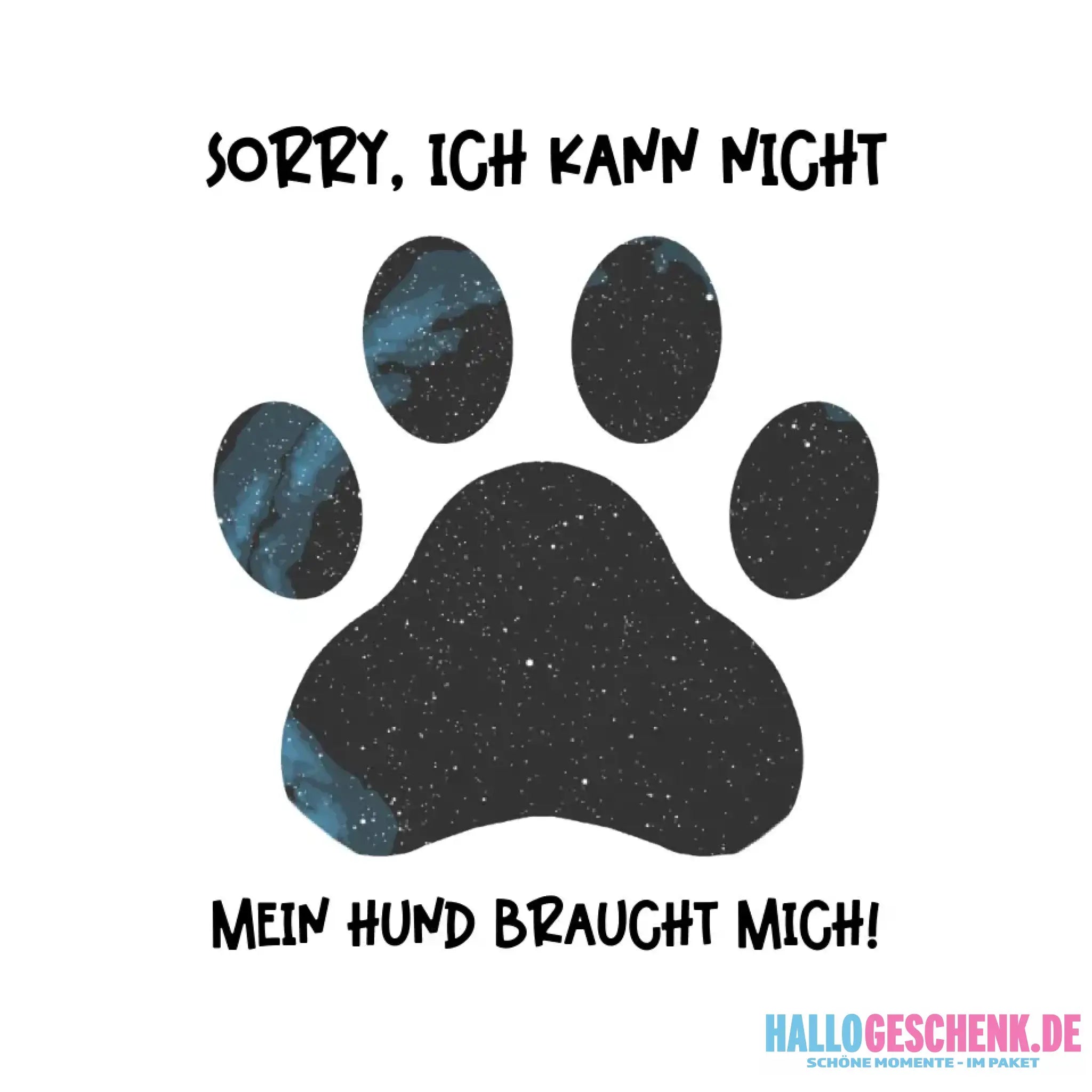 Echte Sternkarte als Hundepfote + Text • Hund • STICKER 20x20cm (Aufkleber) • personalisiert - White / OneSize