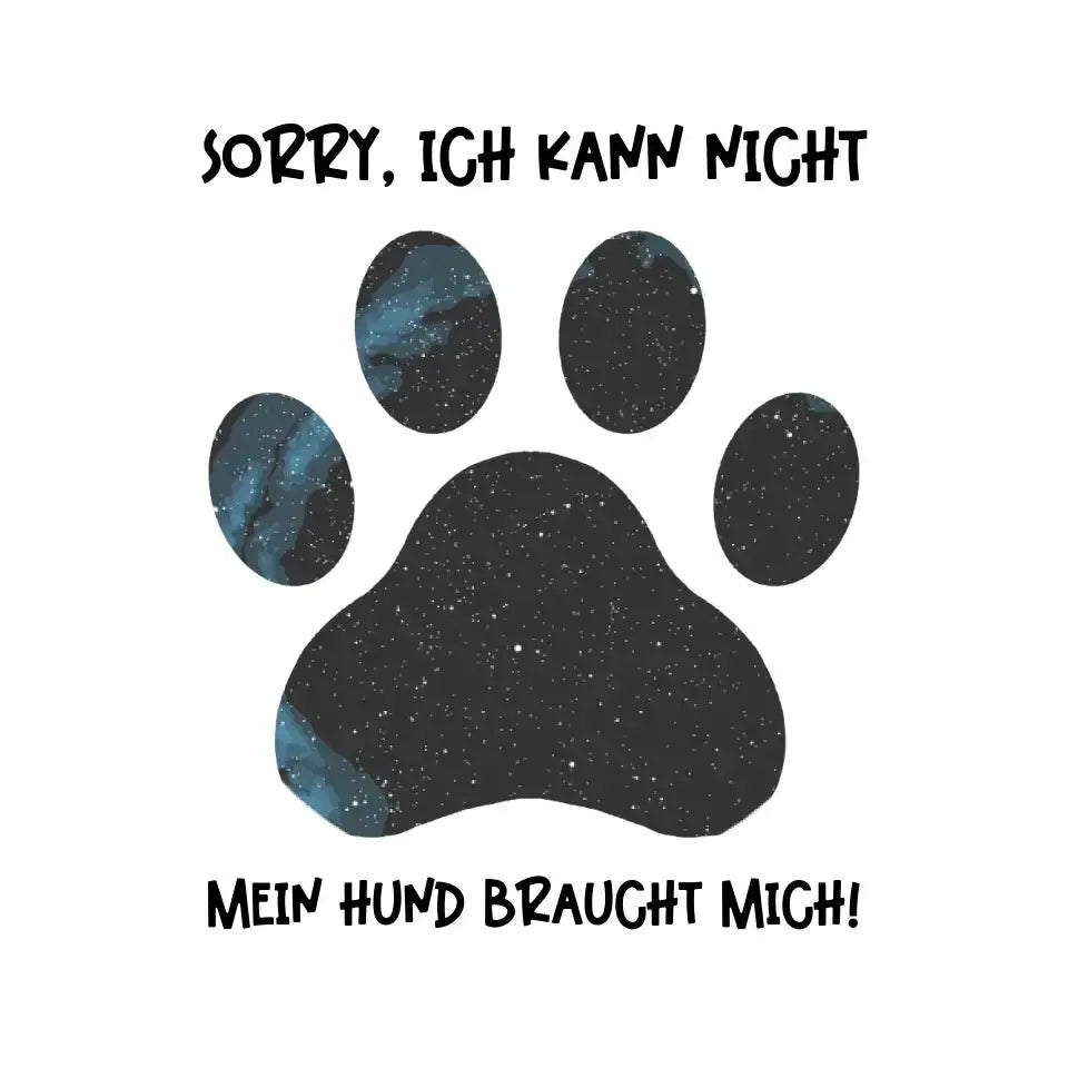 Echte Sternkarte als Hundepfote + Text • Hund • STICKER 20x20cm (Aufkleber) • personalisiert - White / OneSize