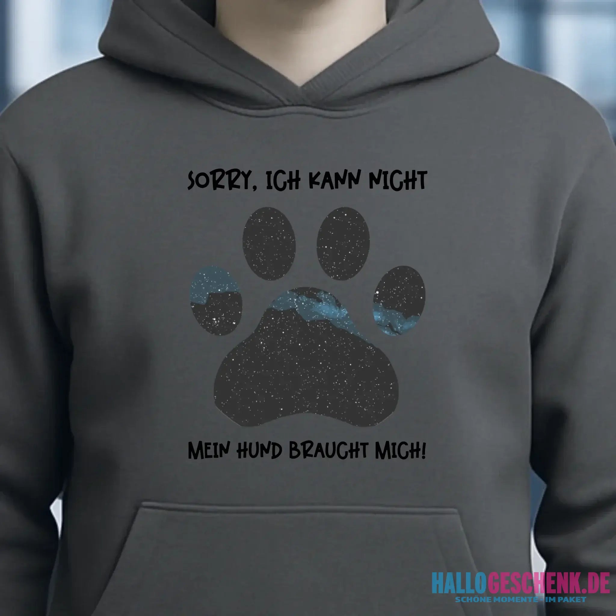 Echte Sternkarte als Hundepfote + Text • Hund • Unisex Premium Hoodie XS-5XL aus Bio-Baumwolle für Damen & Herren • Exklusivdesign • personalisiert