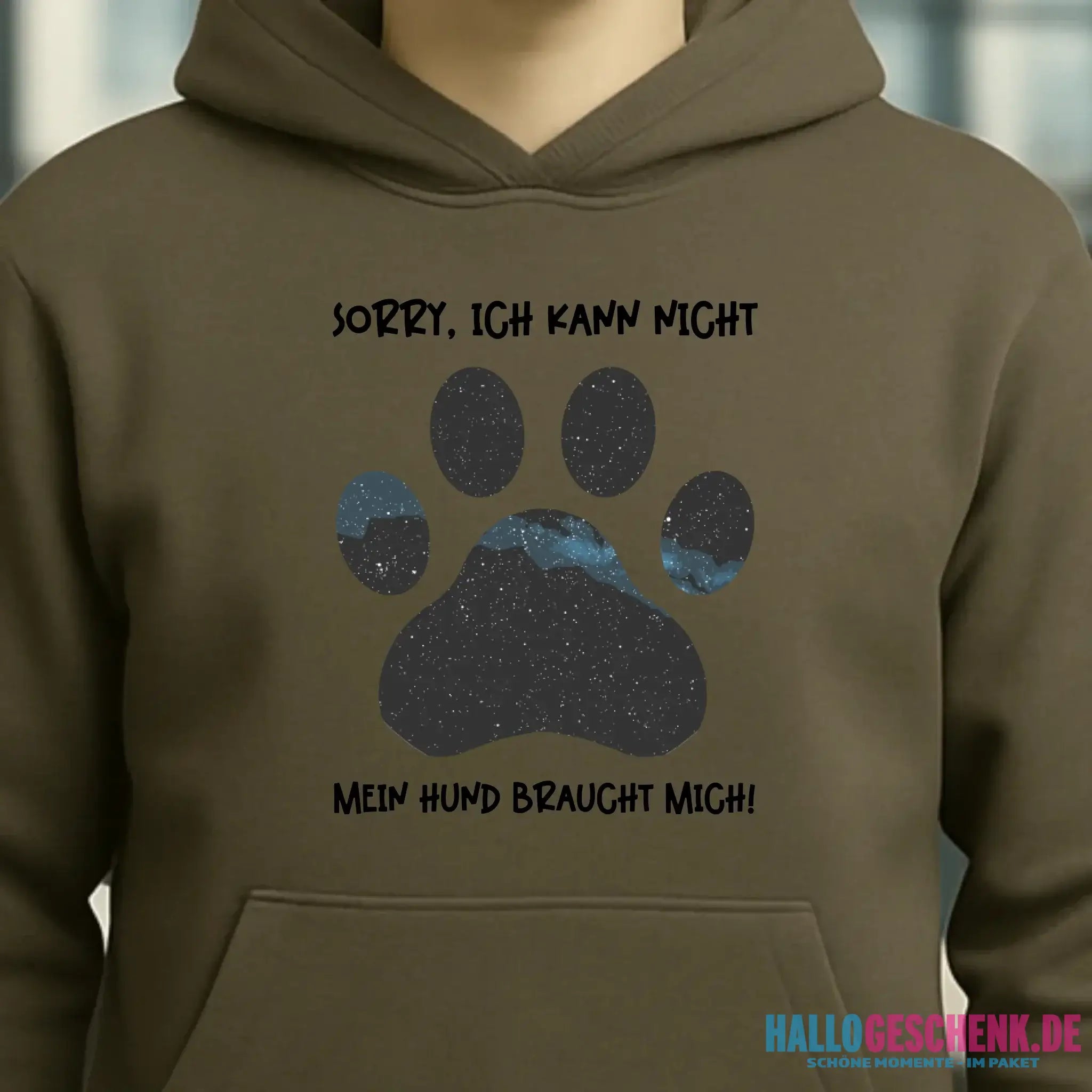 Echte Sternkarte als Hundepfote + Text • Hund • Unisex Premium Hoodie XS-5XL aus Bio-Baumwolle für Damen & Herren • Exklusivdesign • personalisiert
