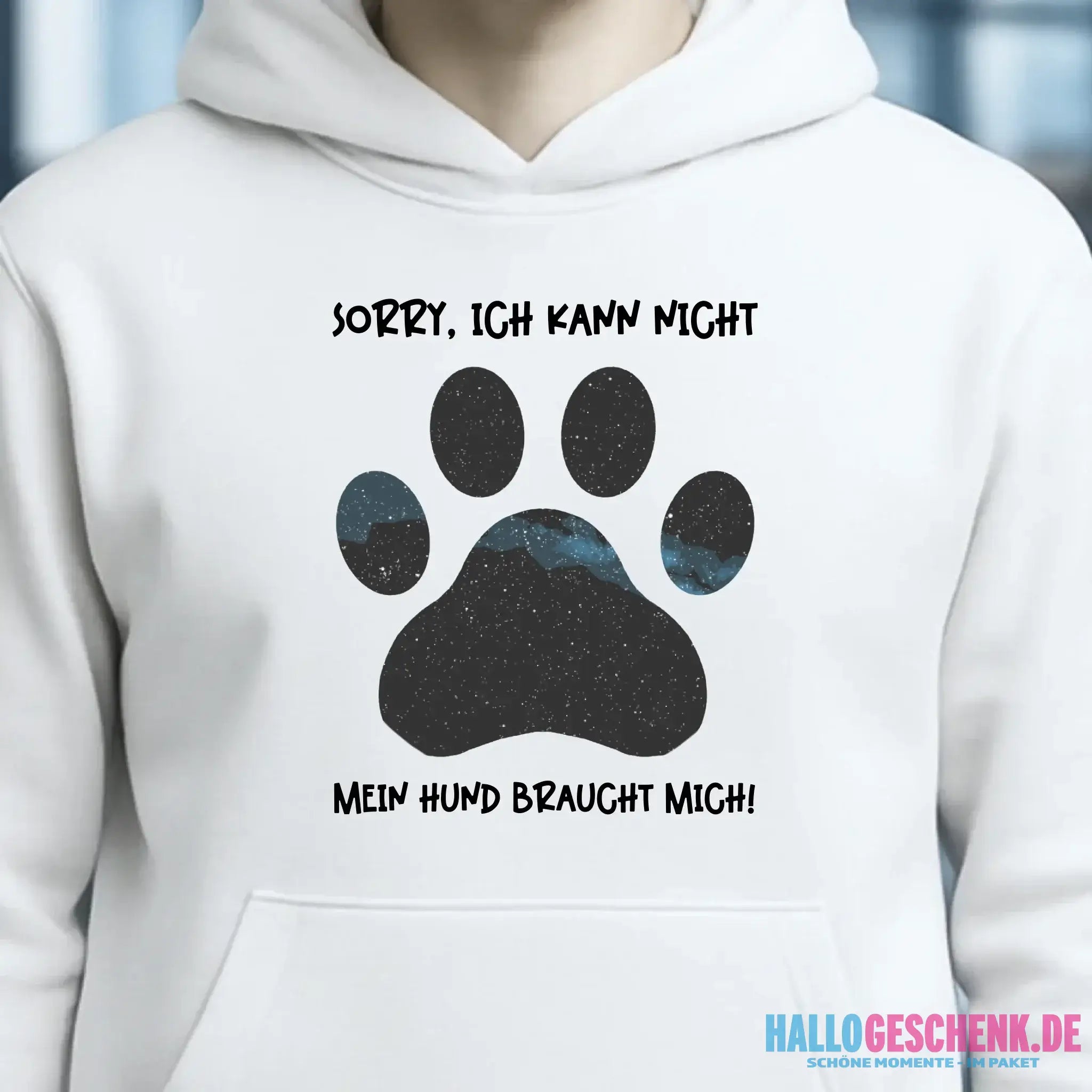 Echte Sternkarte als Hundepfote + Text • Hund • Unisex Premium Hoodie XS-5XL aus Bio-Baumwolle für Damen & Herren • Exklusivdesign • personalisiert