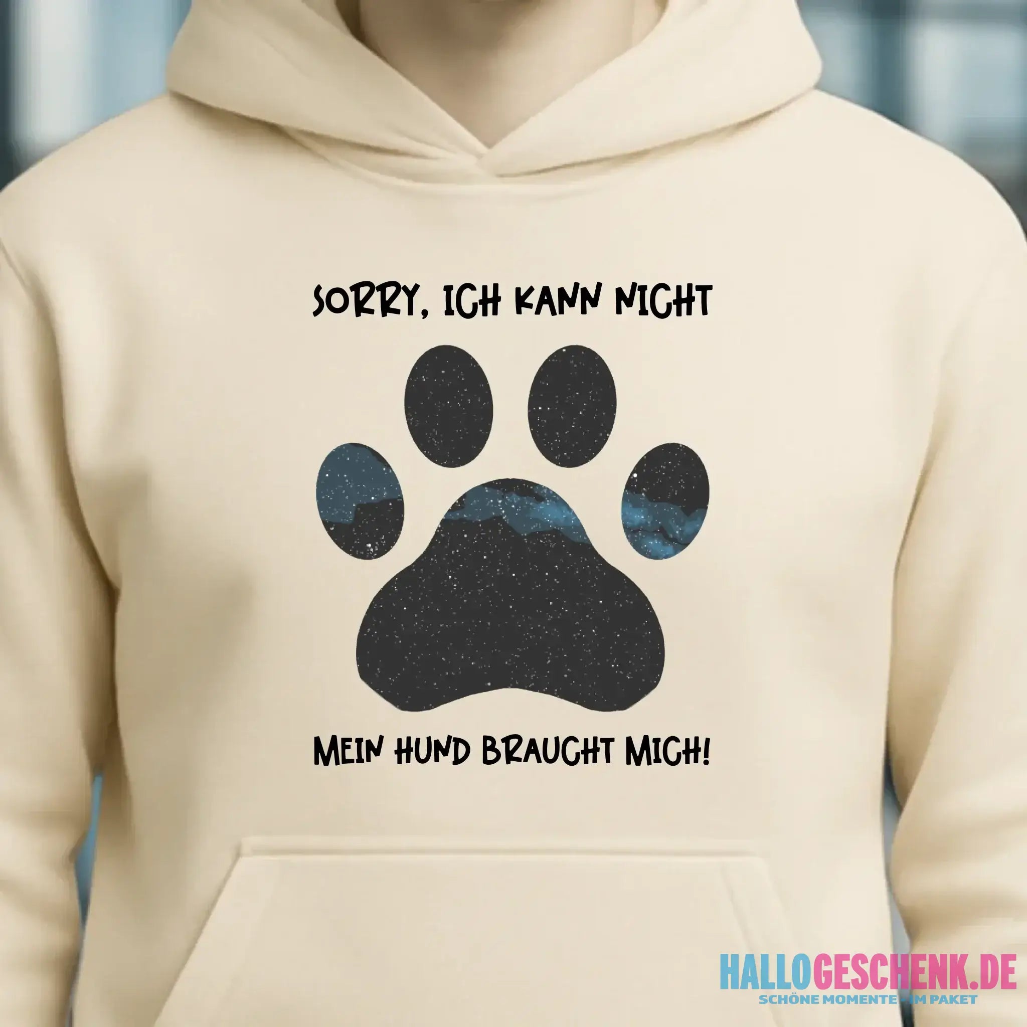 Echte Sternkarte als Hundepfote + Text • Hund • Unisex Premium Hoodie XS-5XL aus Bio-Baumwolle für Damen & Herren • Exklusivdesign • personalisiert