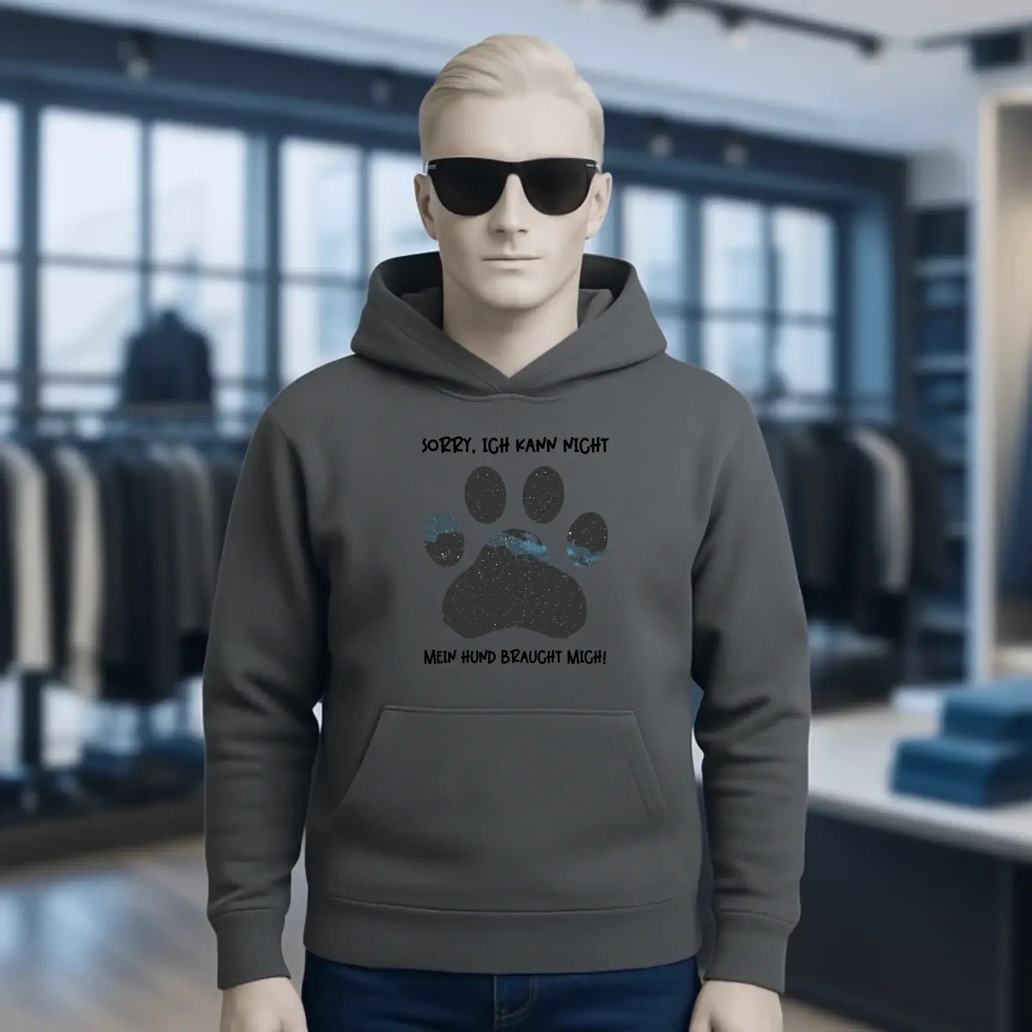 Echte Sternkarte als Hundepfote + Text • Hund • Unisex Premium Hoodie XS-5XL aus Bio-Baumwolle für Damen & Herren • Exklusivdesign • personalisiert