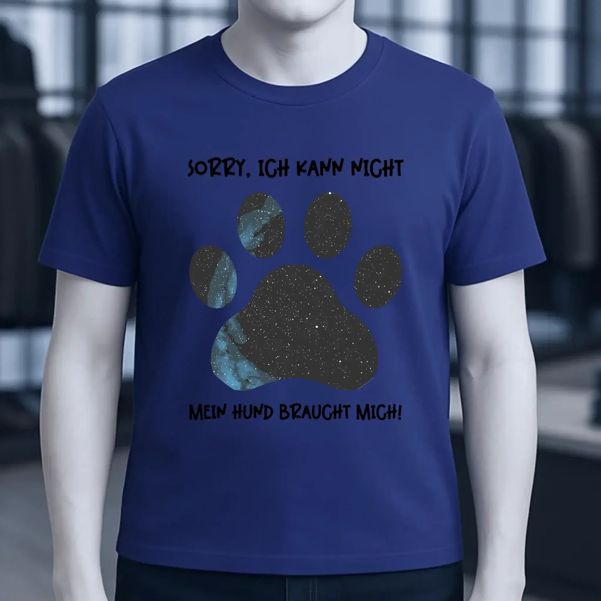 Echte Sternkarte als Hundepfote + Text • Hund • Unisex Premium T-Shirt XS-5XL aus Bio-Baumwolle für Damen & Herren • Exklusivdesign • personalisiert