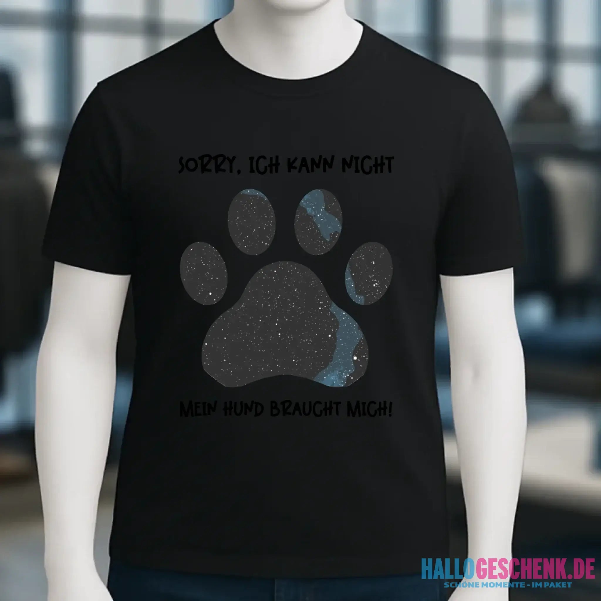 Echte Sternkarte als Hundepfote + Text • Hund • Unisex Premium T-Shirt XS-5XL aus Bio-Baumwolle für Damen & Herren • Exklusivdesign • personalisiert