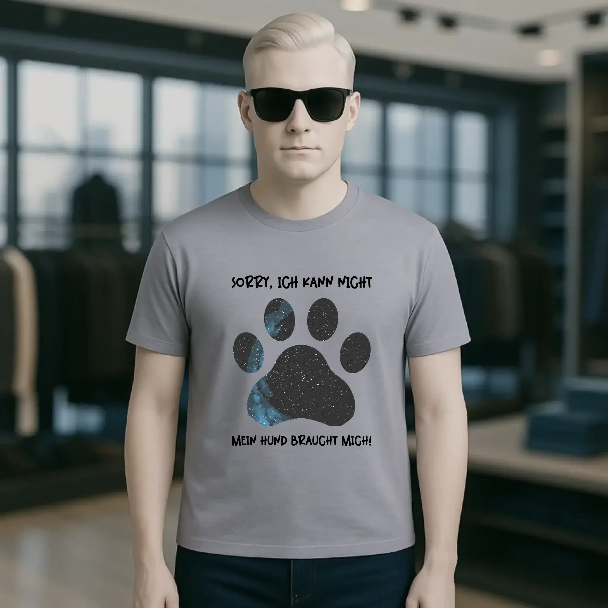 Echte Sternkarte als Hundepfote + Text • Hund • Unisex Premium T-Shirt XS-5XL aus Bio-Baumwolle für Damen & Herren • Exklusivdesign • personalisiert
