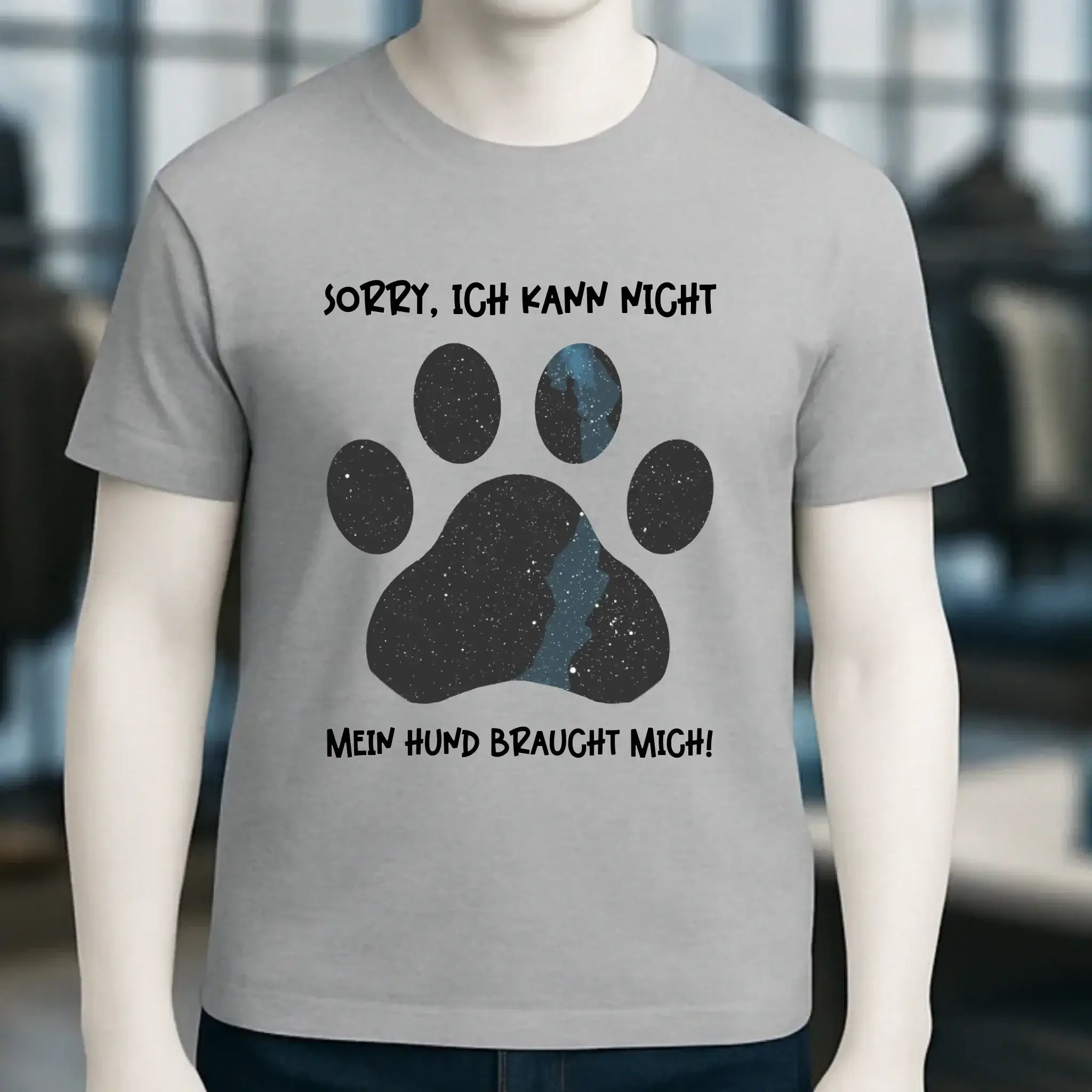 Echte Sternkarte als Hundepfote + Text • Hund • Unisex Premium T-Shirt XS-5XL aus Bio-Baumwolle für Damen & Herren • Exklusivdesign • personalisiert