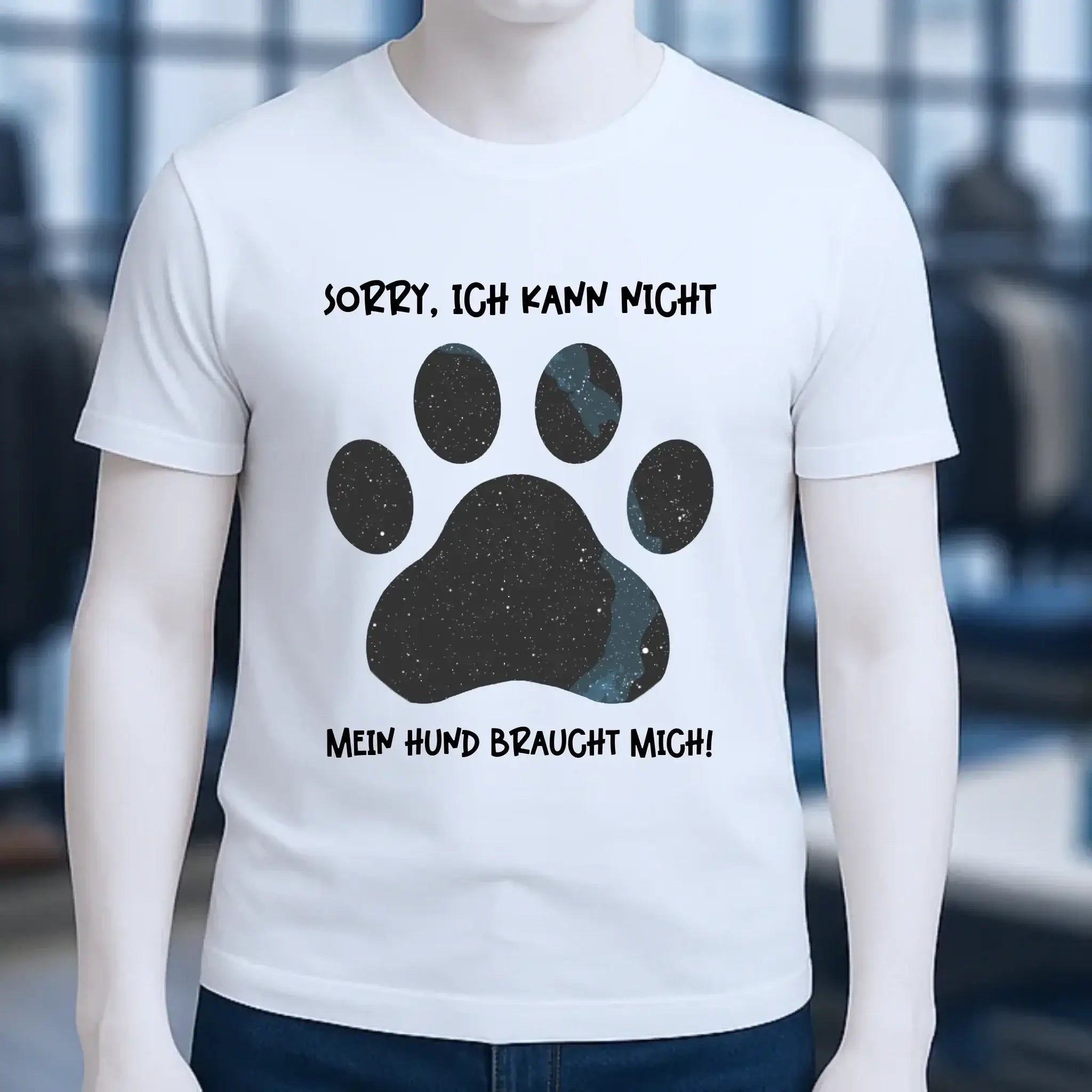 Echte Sternkarte als Hundepfote + Text • Hund • Unisex Premium T-Shirt XS-5XL aus Bio-Baumwolle für Damen & Herren • Exklusivdesign • personalisiert