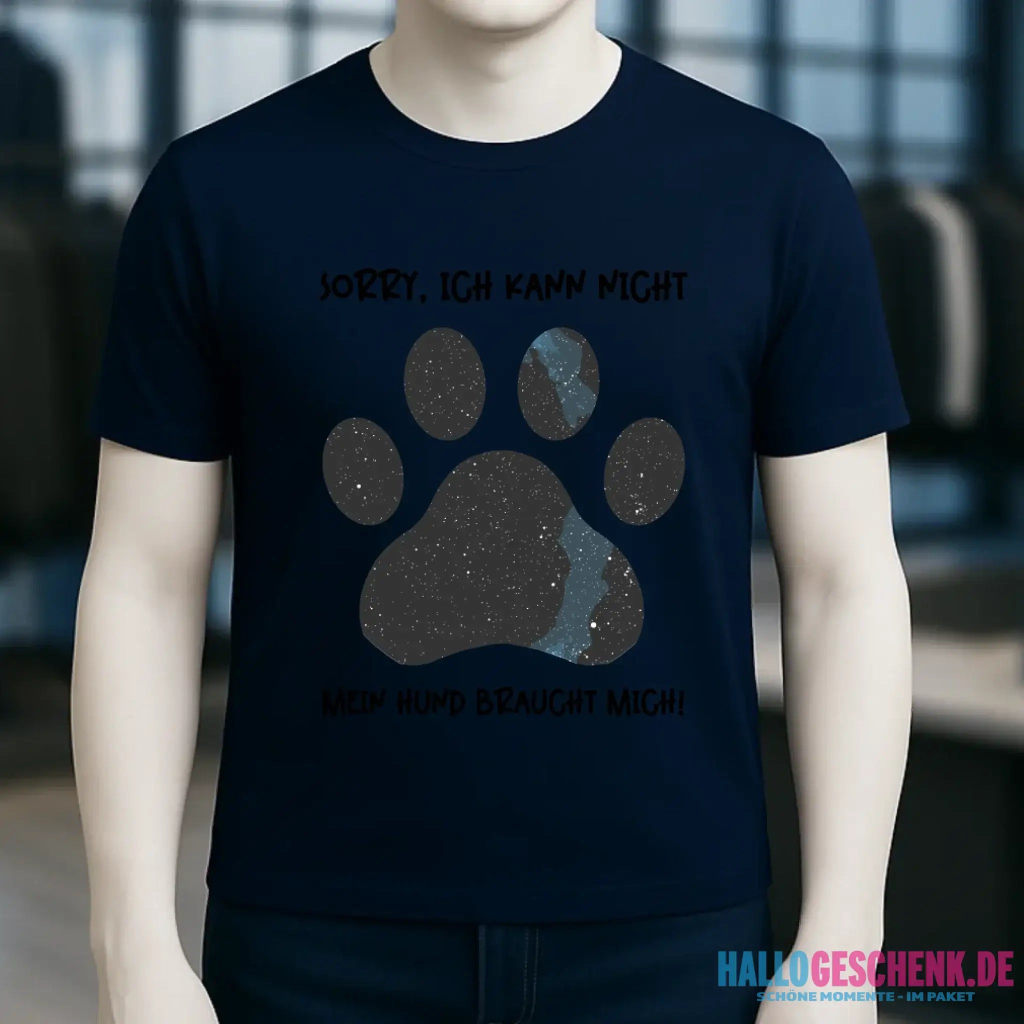 Echte Sternkarte als Hundepfote + Text • Hund • Unisex Premium T-Shirt XS-5XL aus Bio-Baumwolle für Damen & Herren • Exklusivdesign • personalisiert