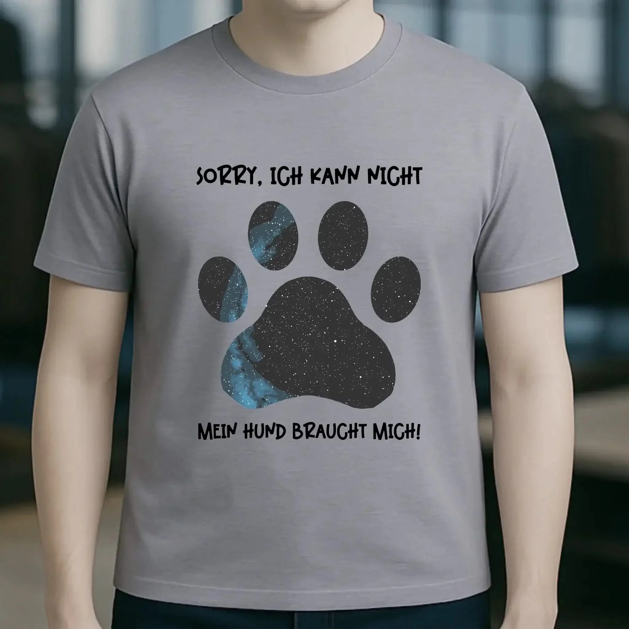 Echte Sternkarte als Hundepfote + Text • Hund • Unisex Premium T-Shirt XS-5XL aus Bio-Baumwolle für Damen & Herren • Exklusivdesign • personalisiert