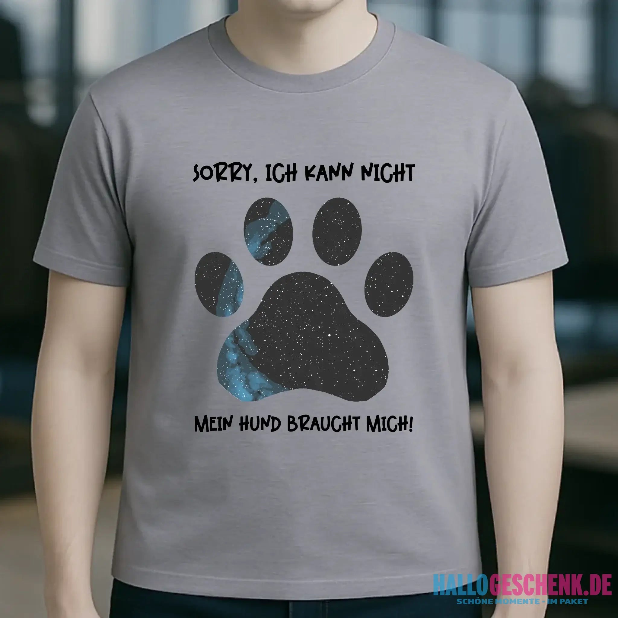 Echte Sternkarte als Hundepfote + Text • Hund • Unisex Premium T-Shirt XS-5XL aus Bio-Baumwolle für Damen & Herren • Exklusivdesign • personalisiert