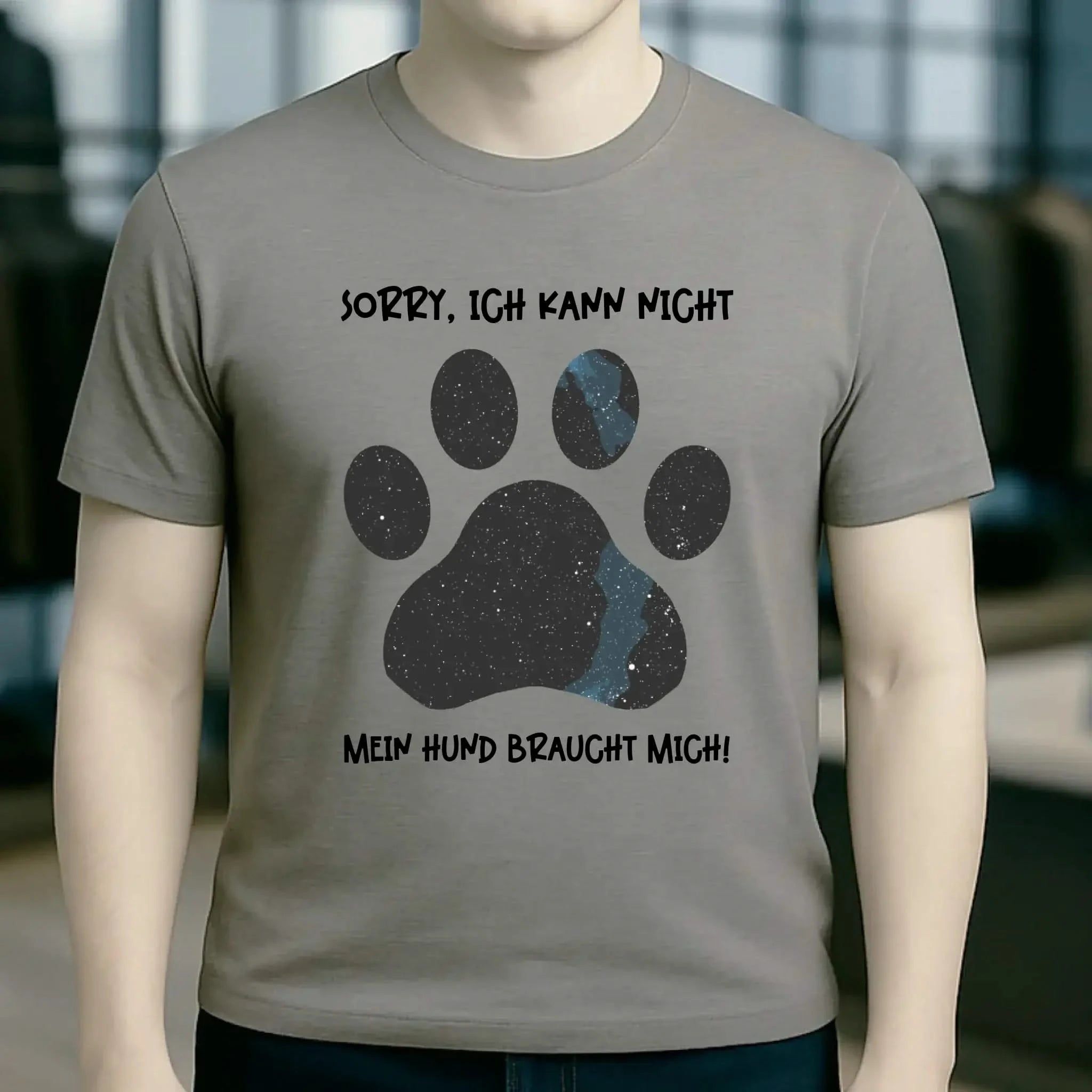 Echte Sternkarte als Hundepfote + Text • Hund • Unisex Premium T-Shirt XS-5XL aus Bio-Baumwolle für Damen & Herren • Exklusivdesign • personalisiert
