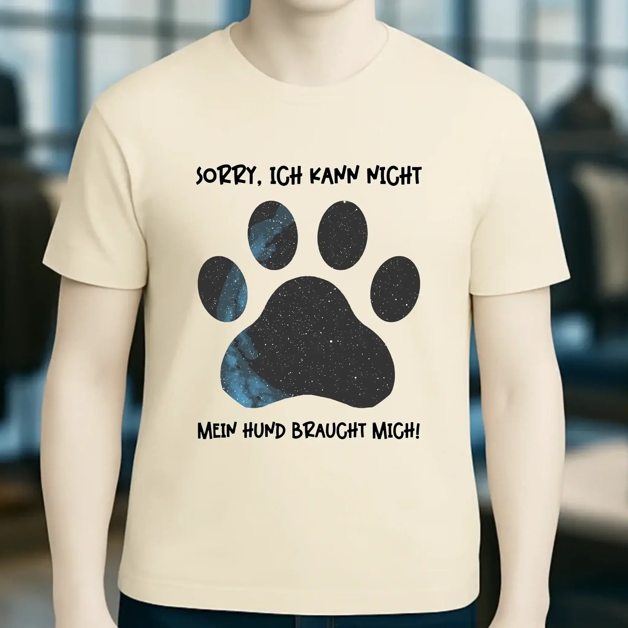 Echte Sternkarte als Hundepfote + Text • Hund • Unisex Premium T-Shirt XS-5XL aus Bio-Baumwolle für Damen & Herren • Exklusivdesign • personalisiert