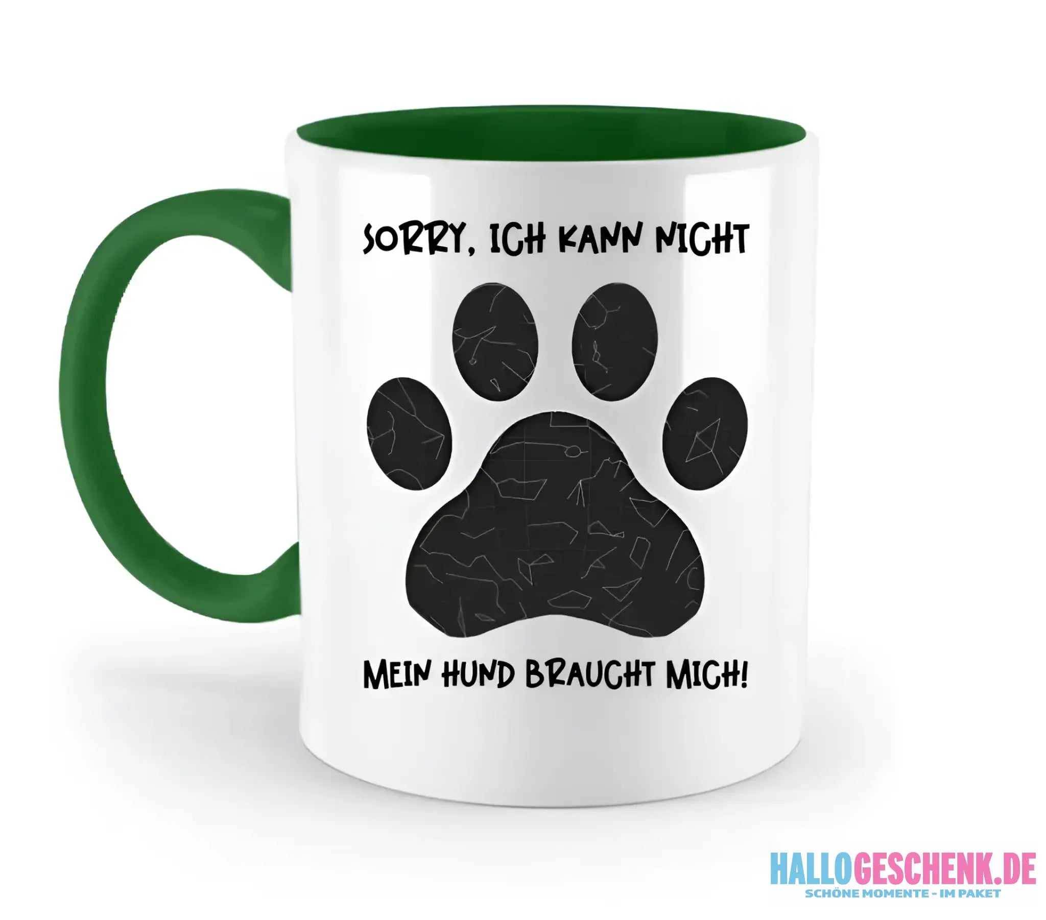 Echte Sternkarte als Hundepfote + Text • Hund • zweifarbige Tasse • Exklusivdesign • personalisiert