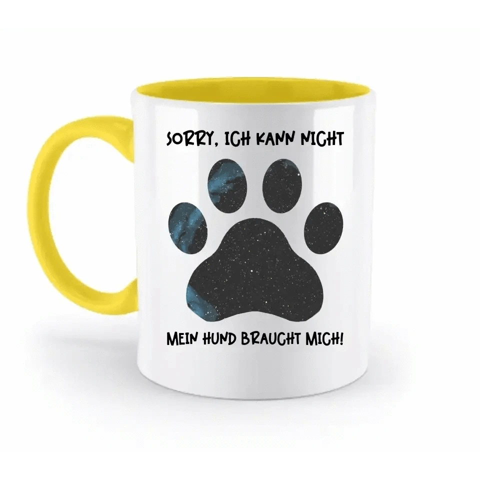 Echte Sternkarte als Hundepfote + Text • Hund • zweifarbige Tasse • Exklusivdesign • personalisiert