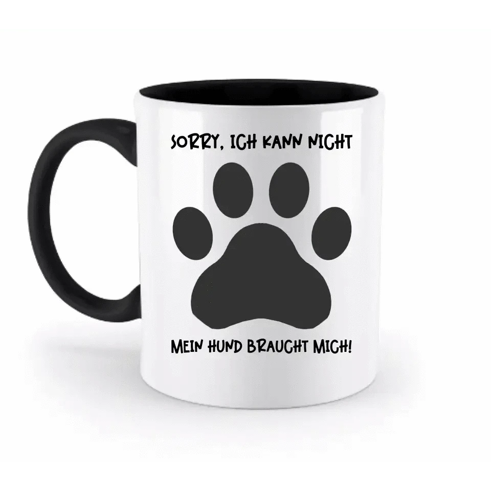 Echte Sternkarte als Hundepfote + Text • Hund • zweifarbige Tasse • Exklusivdesign • personalisiert