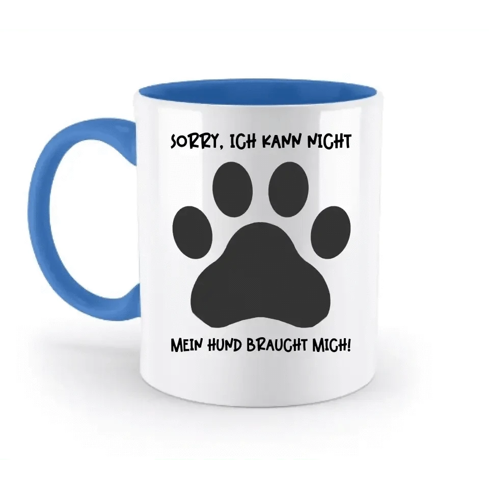 Echte Sternkarte als Hundepfote + Text • Hund • zweifarbige Tasse • Exklusivdesign • personalisiert