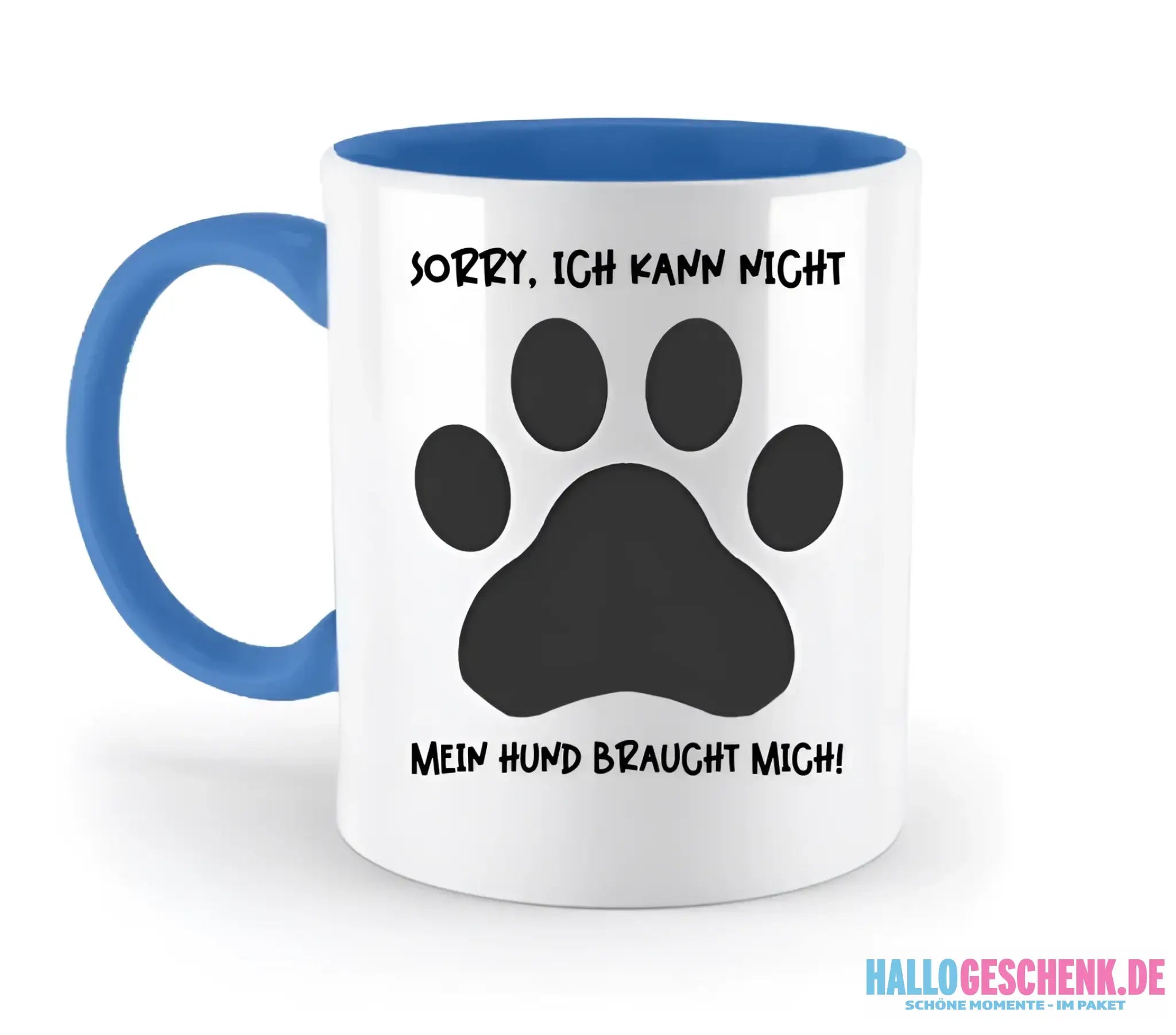Echte Sternkarte als Hundepfote + Text • Hund • zweifarbige Tasse • Exklusivdesign • personalisiert