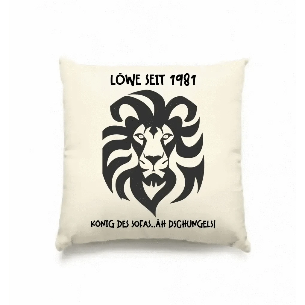Echte Sternkarte als Löwe + Text • Kissen 40x40 cm • personalisiert