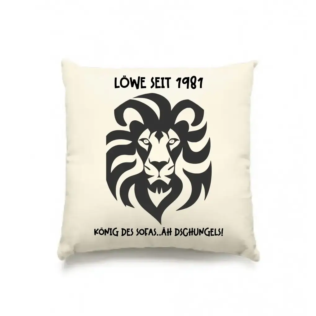 Echte Sternkarte als Löwe + Text • Kissen 40x40 cm • personalisiert