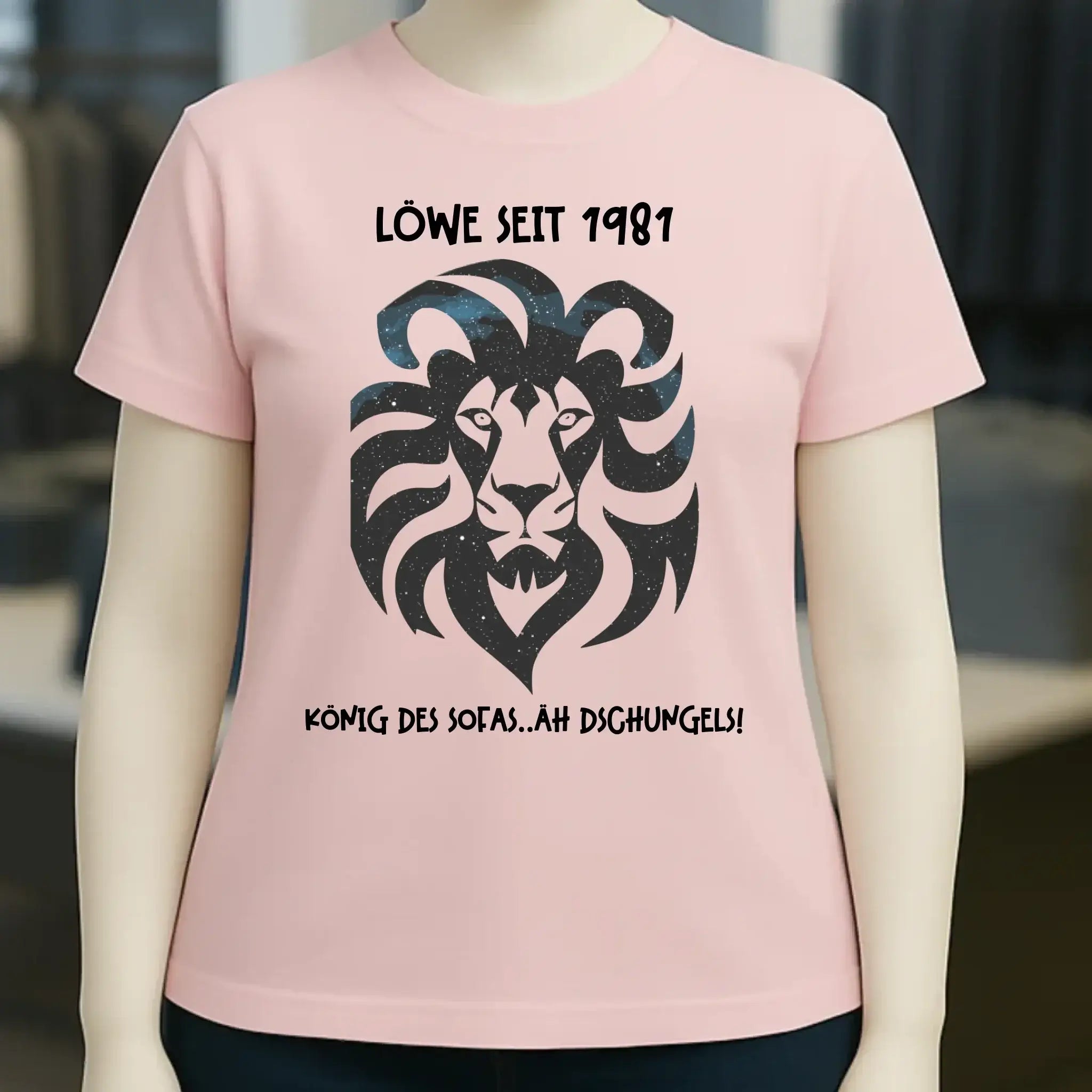 Echte Sternkarte als Löwe + Text • Ladies Premium T-Shirt XS-2XL aus Bio-Baumwolle für Damen • Exklusivdesign • personalisiert