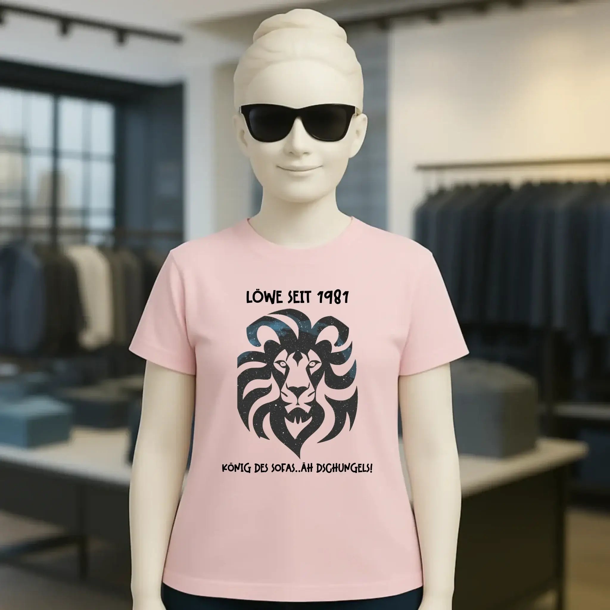Echte Sternkarte als Löwe + Text • Ladies Premium T-Shirt XS-2XL aus Bio-Baumwolle für Damen • Exklusivdesign • personalisiert