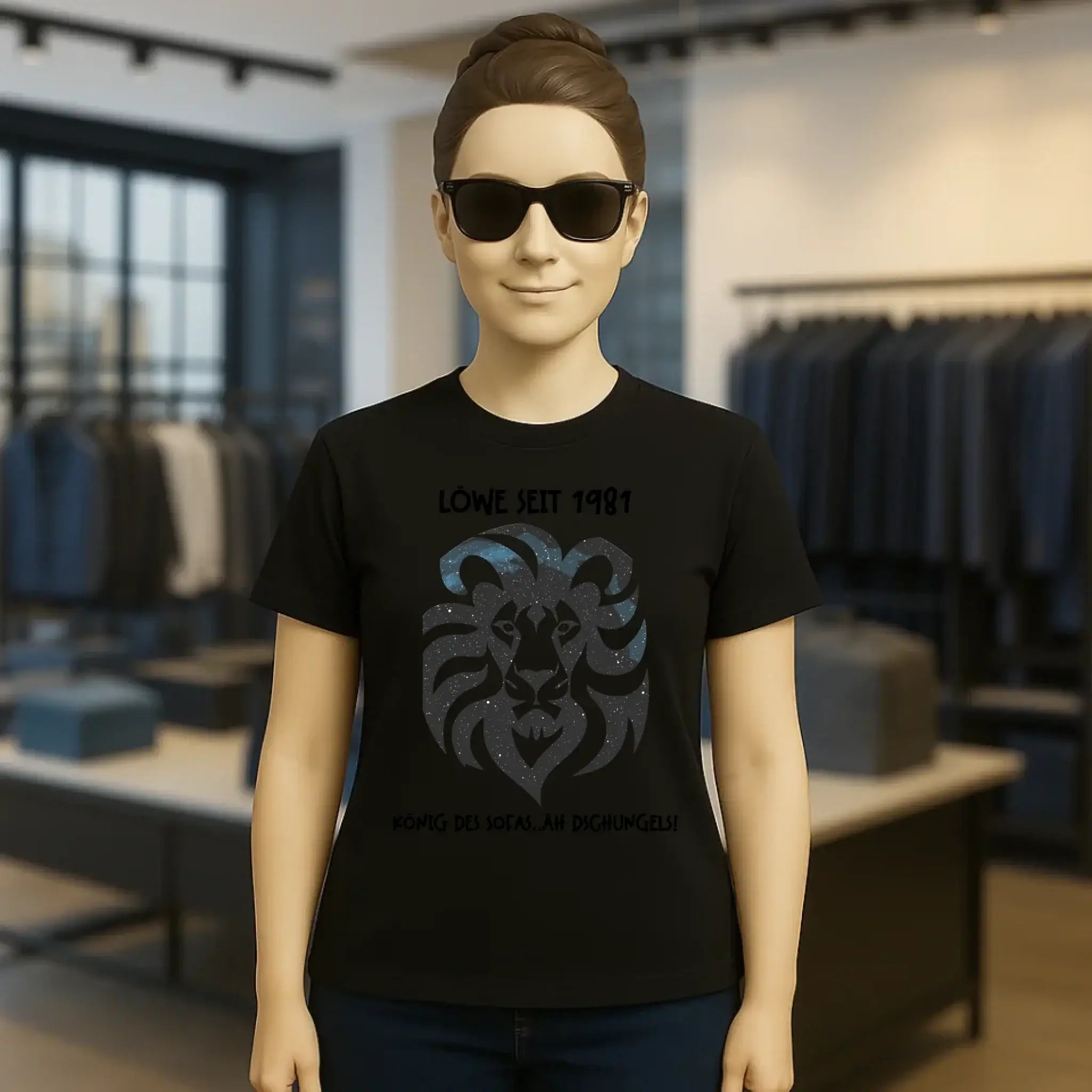 Echte Sternkarte als Löwe + Text • Ladies Premium T-Shirt XS-2XL aus Bio-Baumwolle für Damen • Exklusivdesign • personalisiert