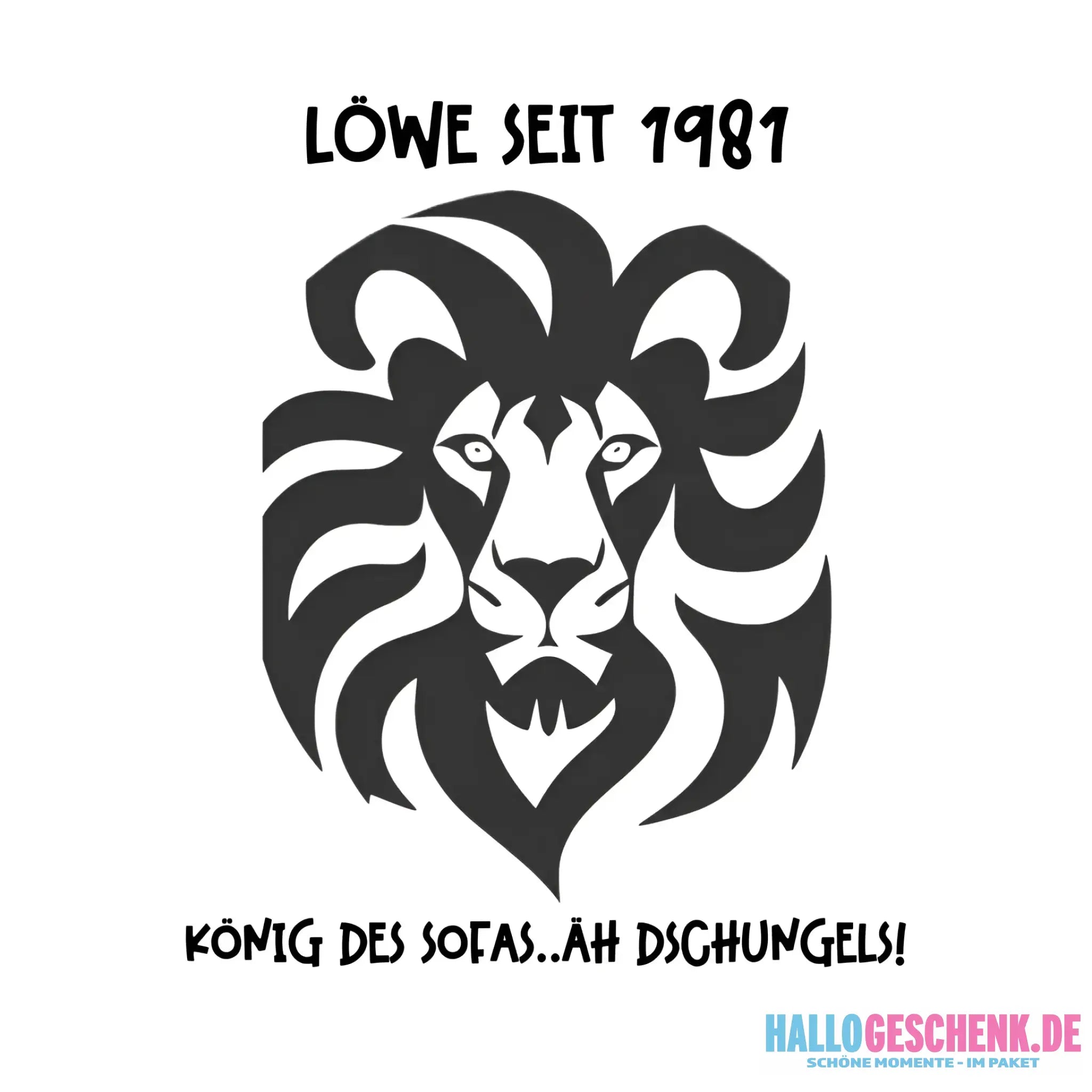 Echte Sternkarte als Löwe + Text • STICKER 20x20cm (Aufkleber) • personalisiert - White / OneSize / ausgestanzter
