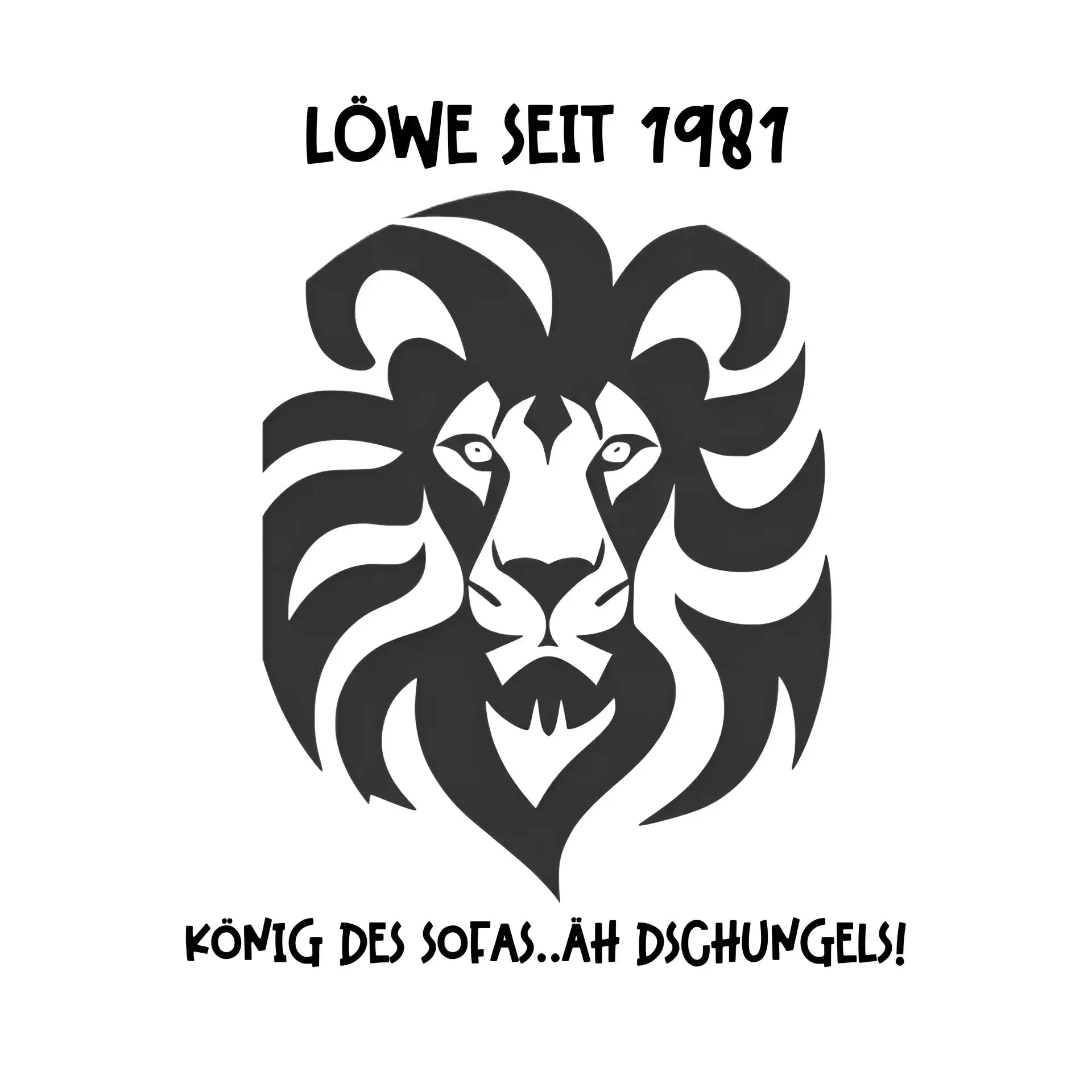 Echte Sternkarte als Löwe + Text • STICKER 20x20cm (Aufkleber) • personalisiert - White / OneSize / ausgestanzter