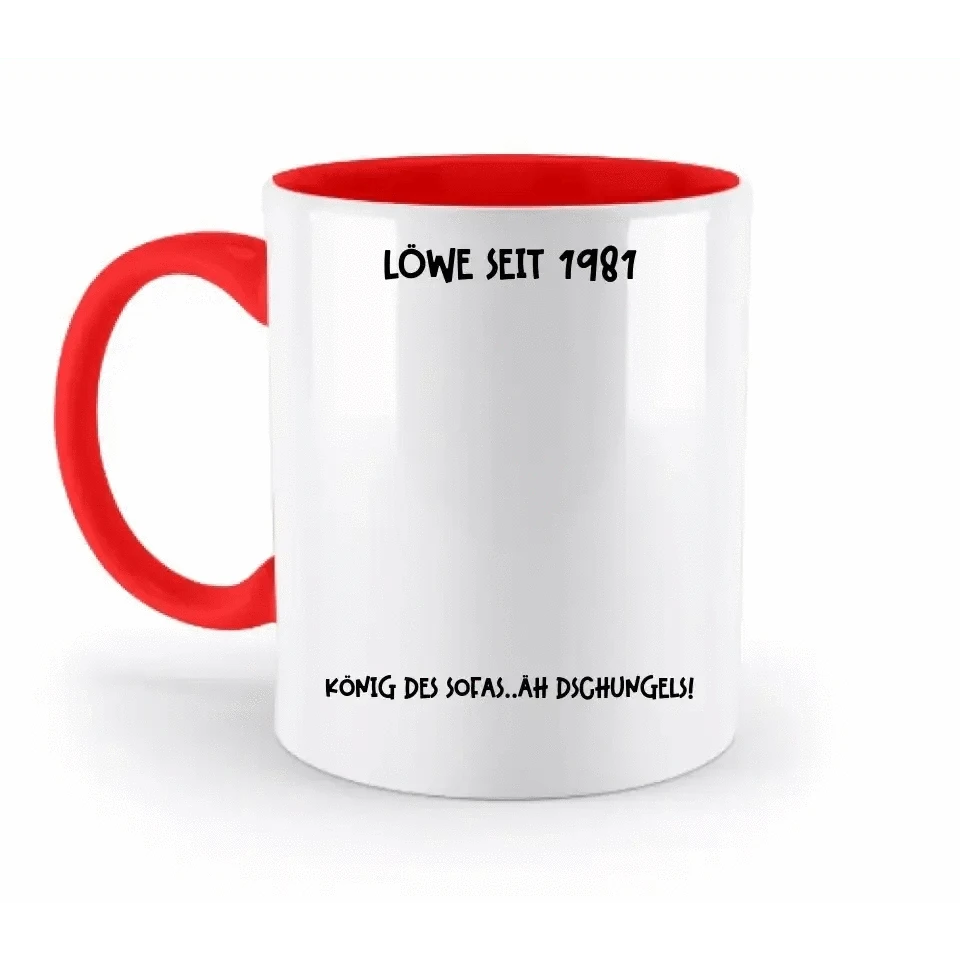 Echte Sternkarte als Löwe + Text • zweifarbige Tasse • Exklusivdesign • personalisiert