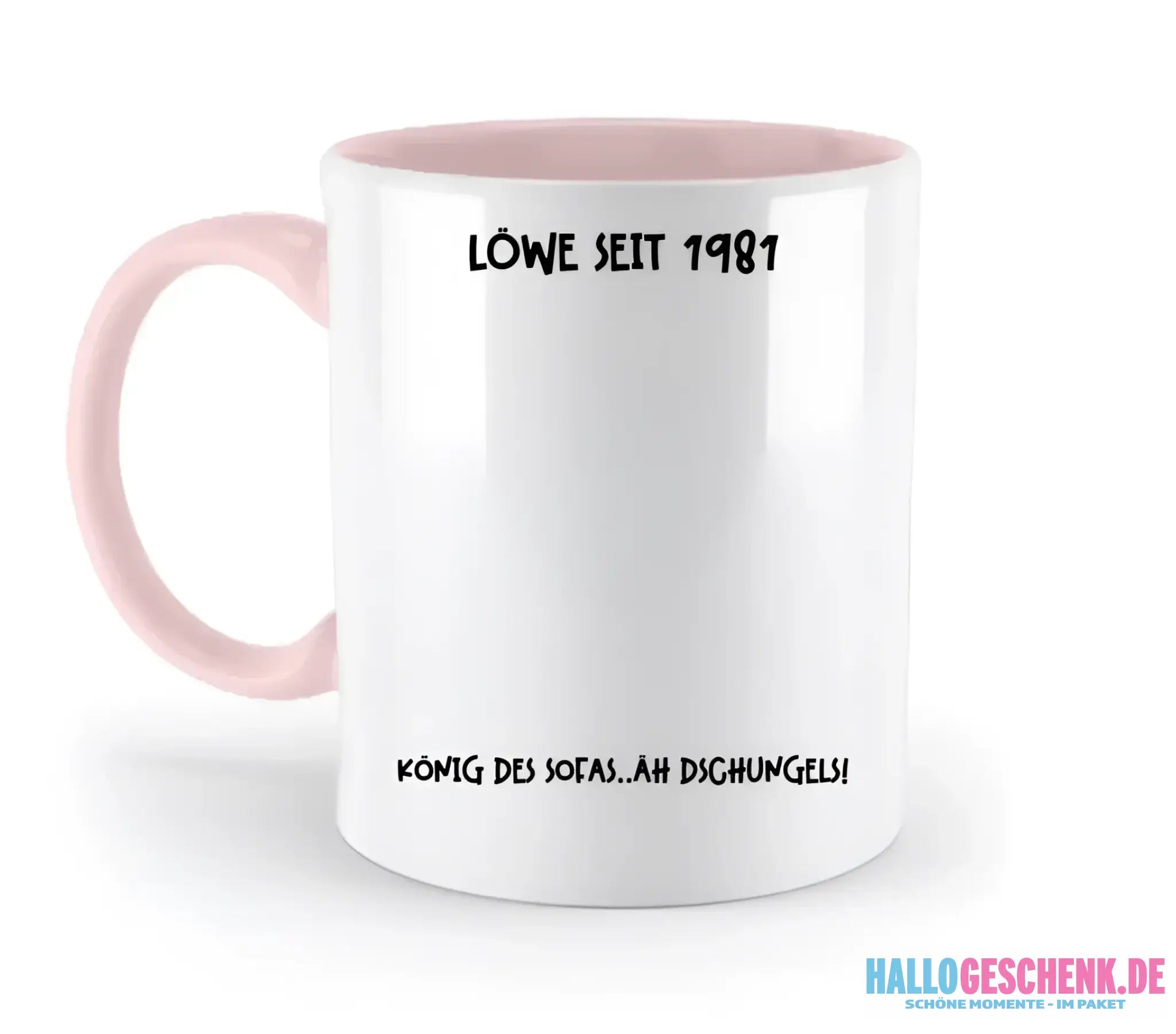 Echte Sternkarte als Löwe + Text • zweifarbige Tasse • Exklusivdesign • personalisiert - zweifarbige Tasse