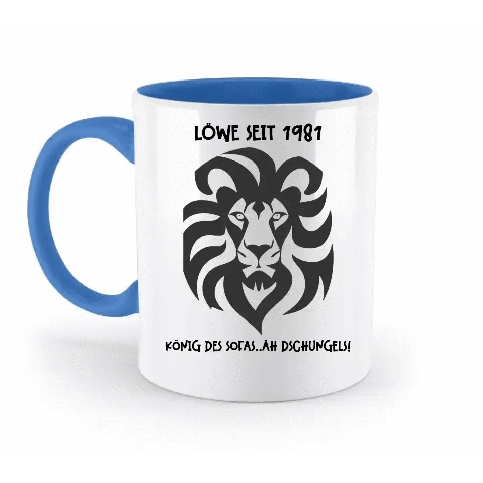 Echte Sternkarte als Löwe + Text • zweifarbige Tasse • Exklusivdesign • personalisiert