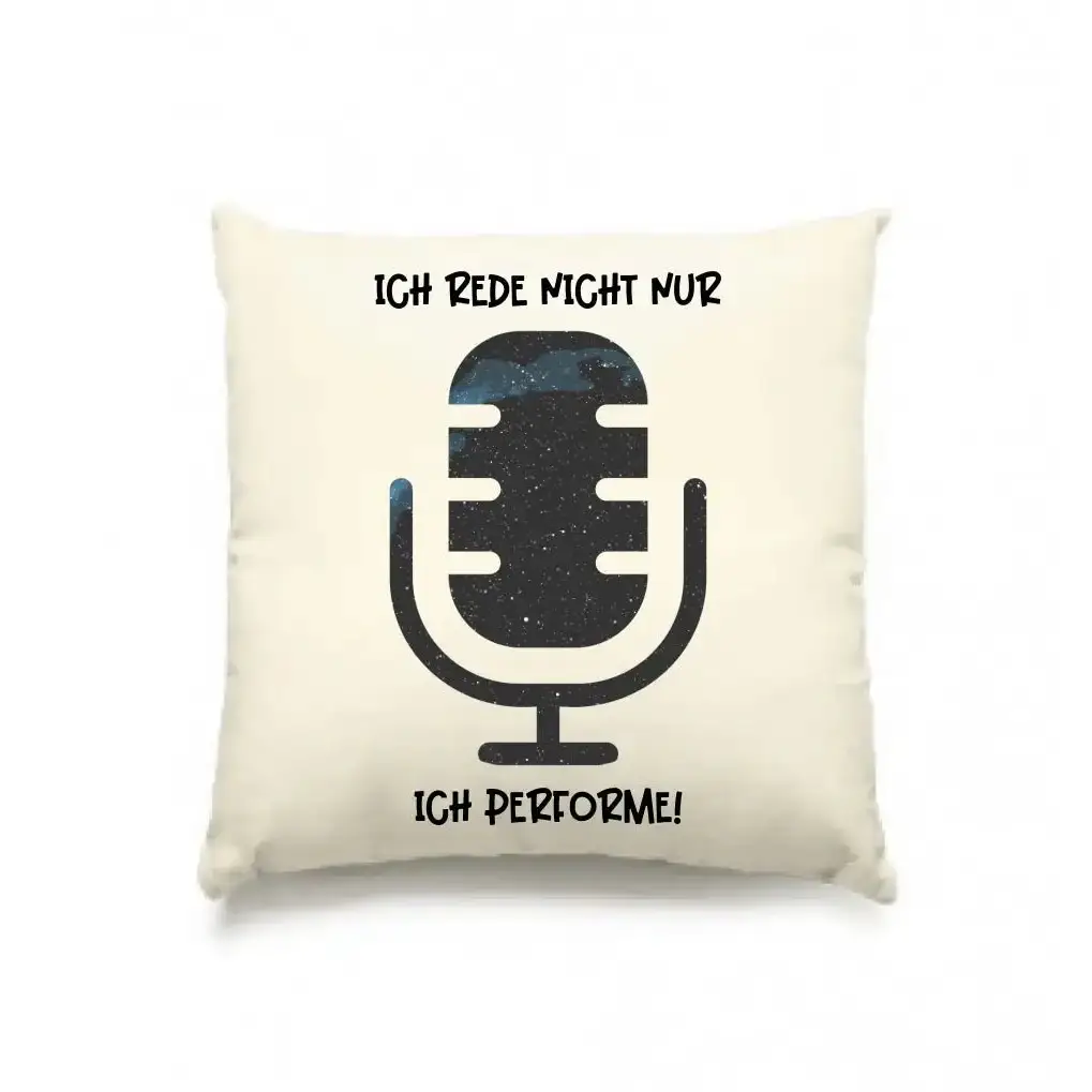 Echte Sternkarte als Mikrofon + Text • Kissen 40x40 cm • personalisiert