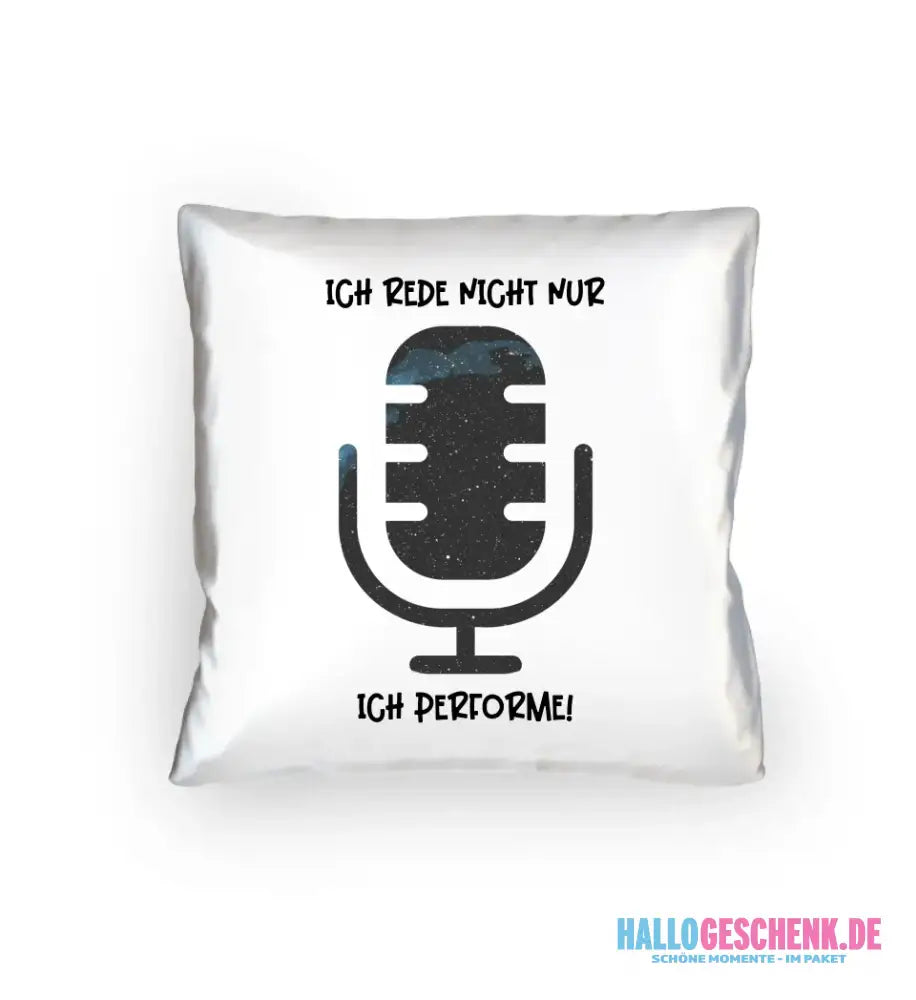 Echte Sternkarte als Mikrofon + Text • Kissen 40x40 cm • personalisiert - Kissen 40x40 cm / White / 40cm-x-40cm