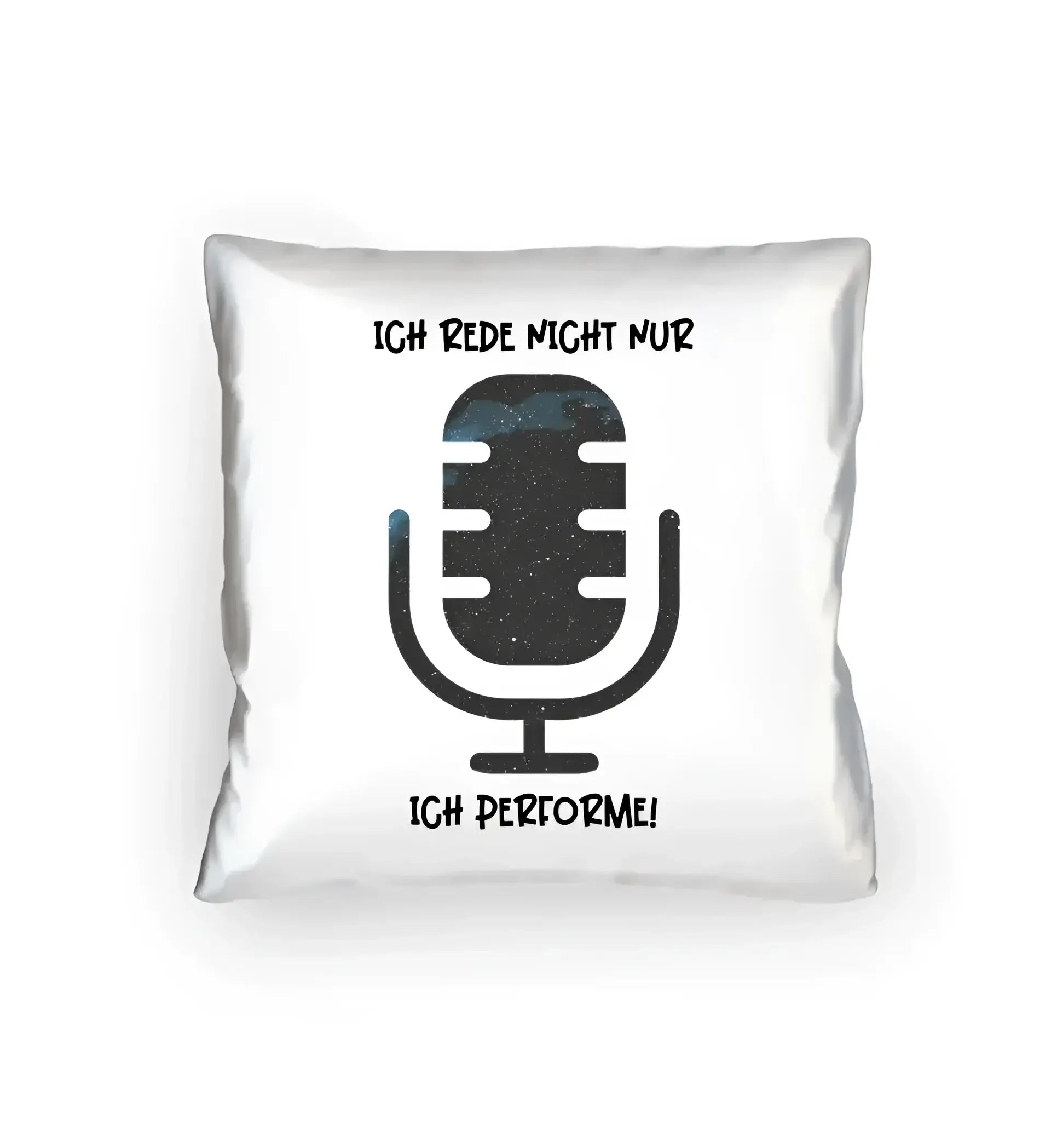 Echte Sternkarte als Mikrofon + Text • Kissen 40x40 cm • personalisiert - Kissen 40x40 cm / White / 40cm-x-40cm