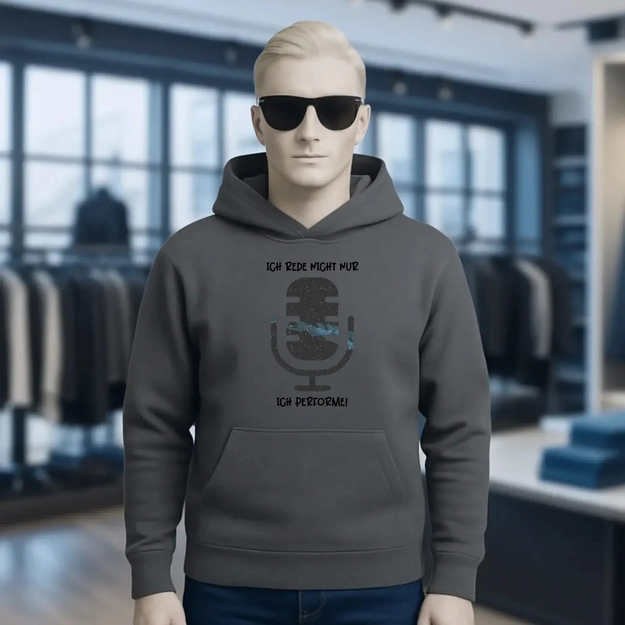 Echte Sternkarte als Mikrofon + Text • Unisex Premium Hoodie XS-5XL aus Bio-Baumwolle für Damen & Herren • Exklusivdesign • personalisiert