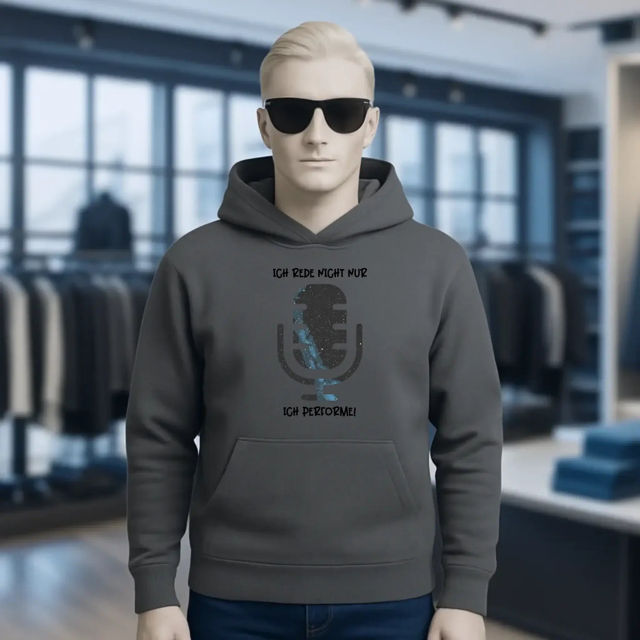Echte Sternkarte als Mikrofon + Text • Unisex Premium Hoodie XS-5XL aus Bio-Baumwolle für Damen & Herren • Exklusivdesign • personalisiert