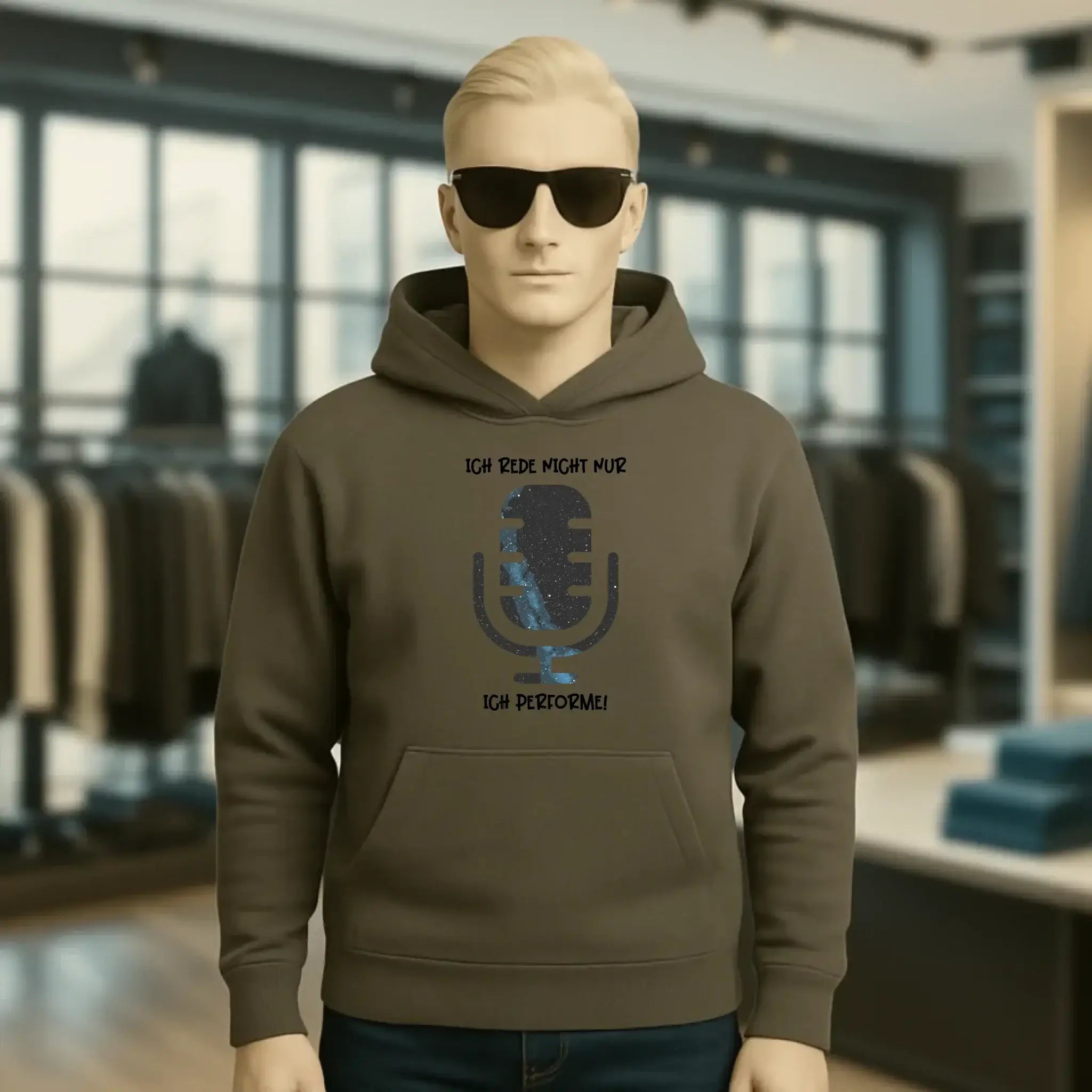 Echte Sternkarte als Mikrofon + Text • Unisex Premium Hoodie XS-5XL aus Bio-Baumwolle für Damen & Herren • Exklusivdesign • personalisiert