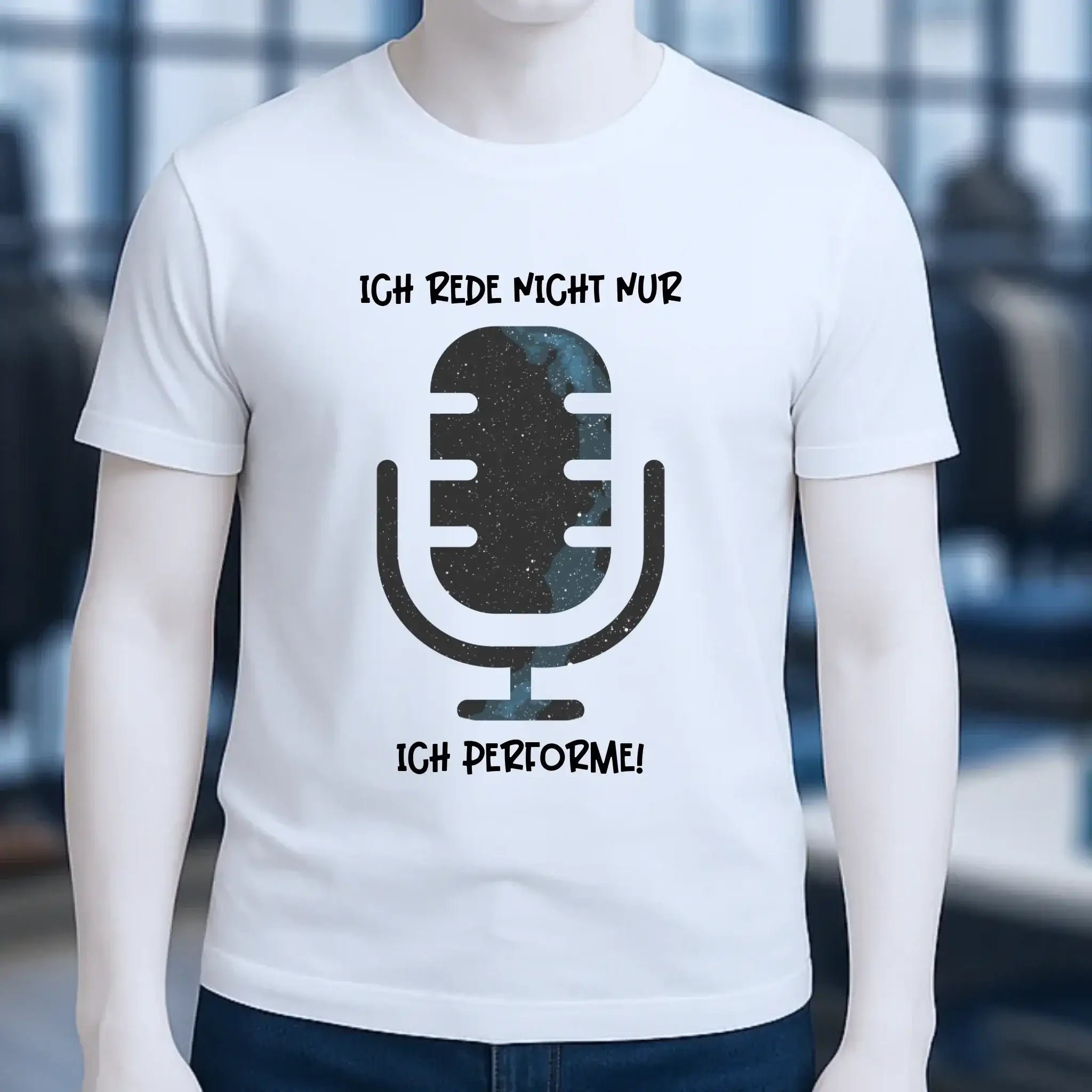 Echte Sternkarte als Mikrofon + Text • Unisex Premium T-Shirt XS-5XL aus Bio-Baumwolle für Damen & Herren • Exklusivdesign • personalisiert