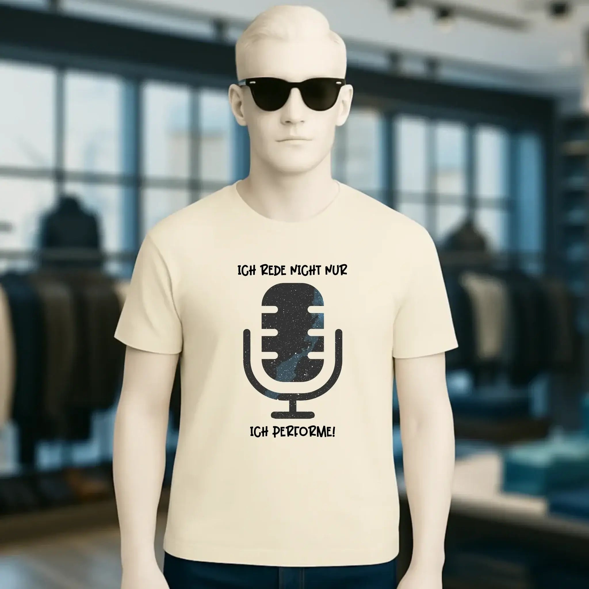 Echte Sternkarte als Mikrofon + Text • Unisex Premium T-Shirt XS-5XL aus Bio-Baumwolle für Damen & Herren • Exklusivdesign • personalisiert