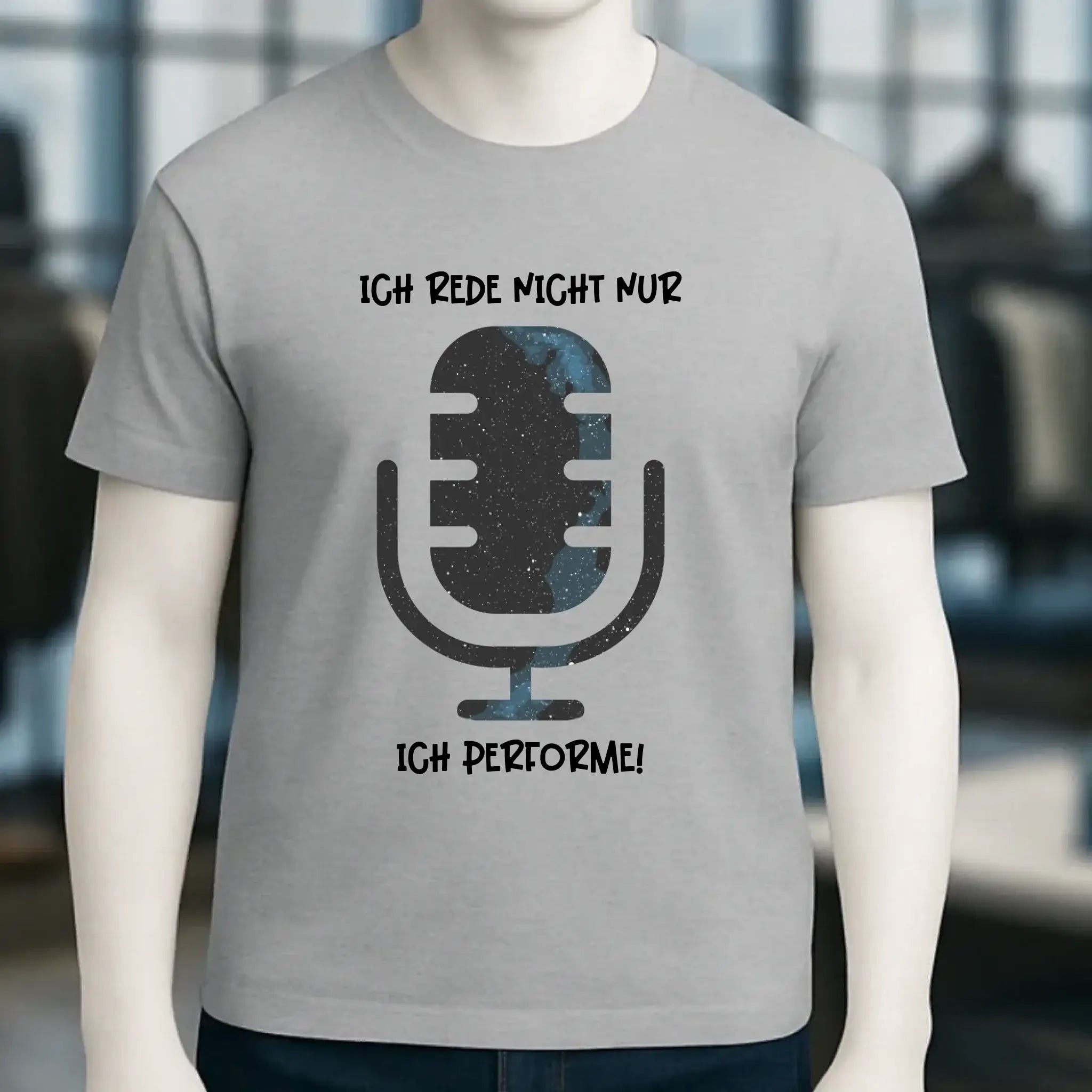 Echte Sternkarte als Mikrofon + Text • Unisex Premium T-Shirt XS-5XL aus Bio-Baumwolle für Damen & Herren • Exklusivdesign • personalisiert