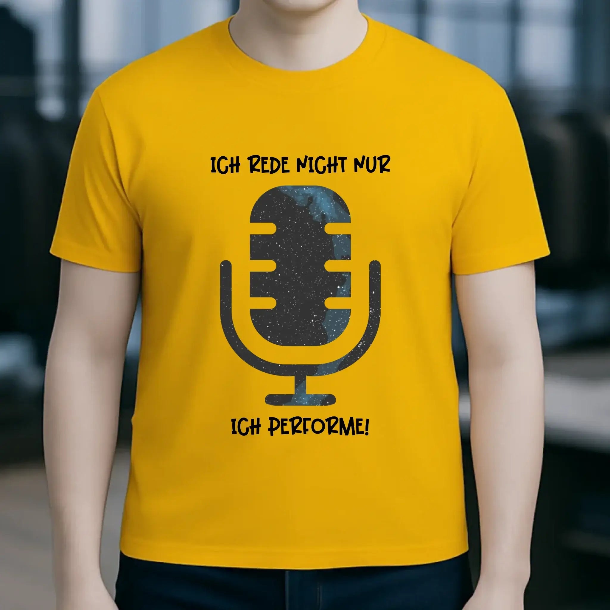 Echte Sternkarte als Mikrofon + Text • Unisex Premium T-Shirt XS-5XL aus Bio-Baumwolle für Damen & Herren • Exklusivdesign • personalisiert