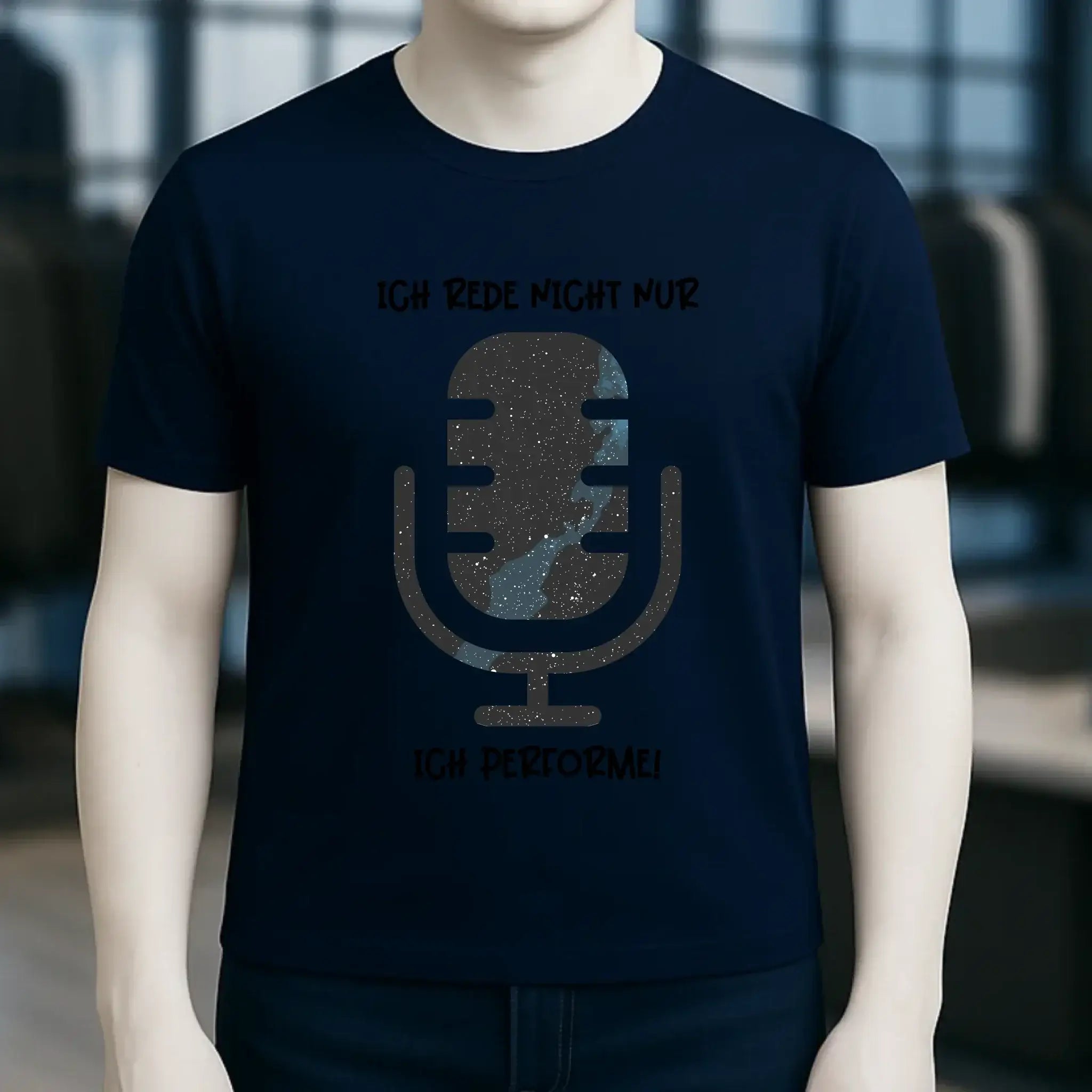 Echte Sternkarte als Mikrofon + Text • Unisex Premium T-Shirt XS-5XL aus Bio-Baumwolle für Damen & Herren • Exklusivdesign • personalisiert