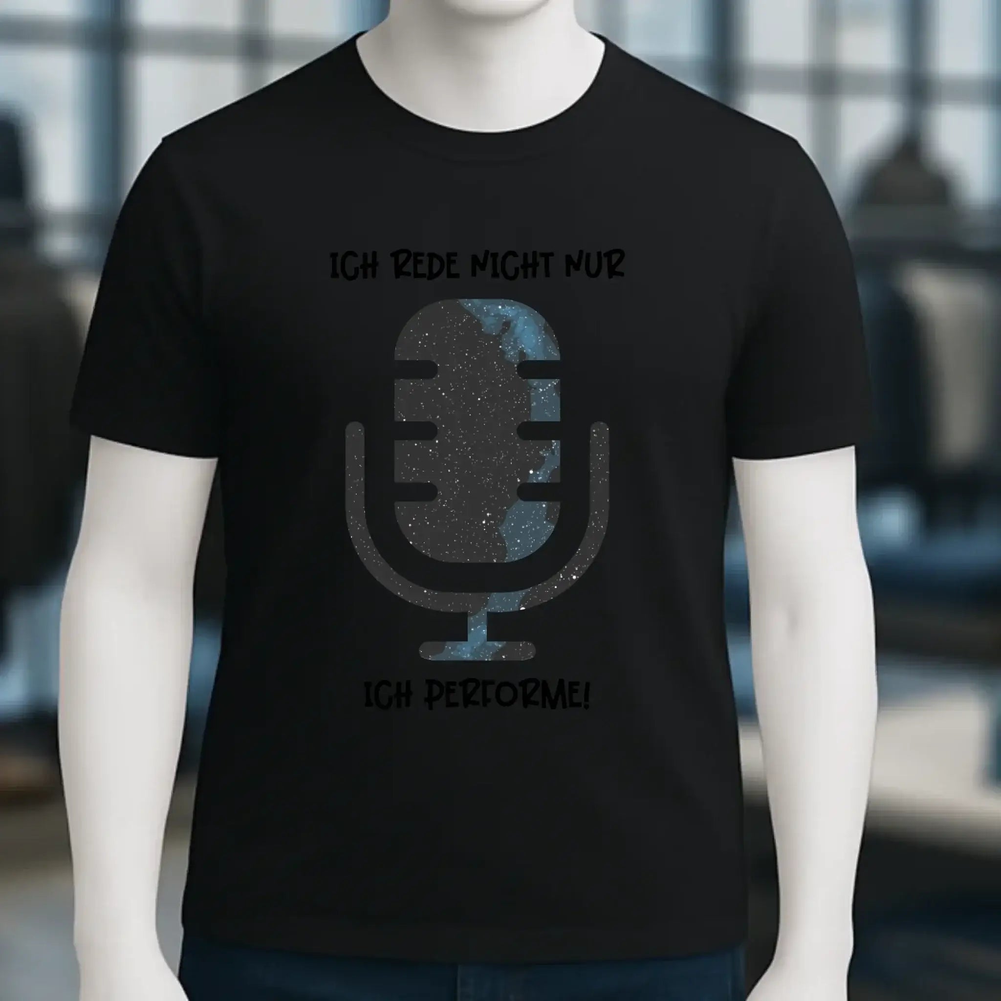 Echte Sternkarte als Mikrofon + Text • Unisex Premium T-Shirt XS-5XL aus Bio-Baumwolle für Damen & Herren • Exklusivdesign • personalisiert