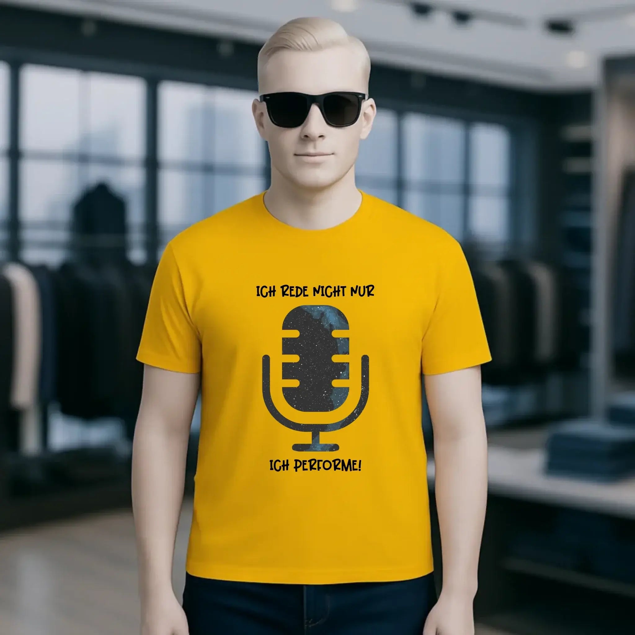 Echte Sternkarte als Mikrofon + Text • Unisex Premium T-Shirt XS-5XL aus Bio-Baumwolle für Damen & Herren • Exklusivdesign • personalisiert