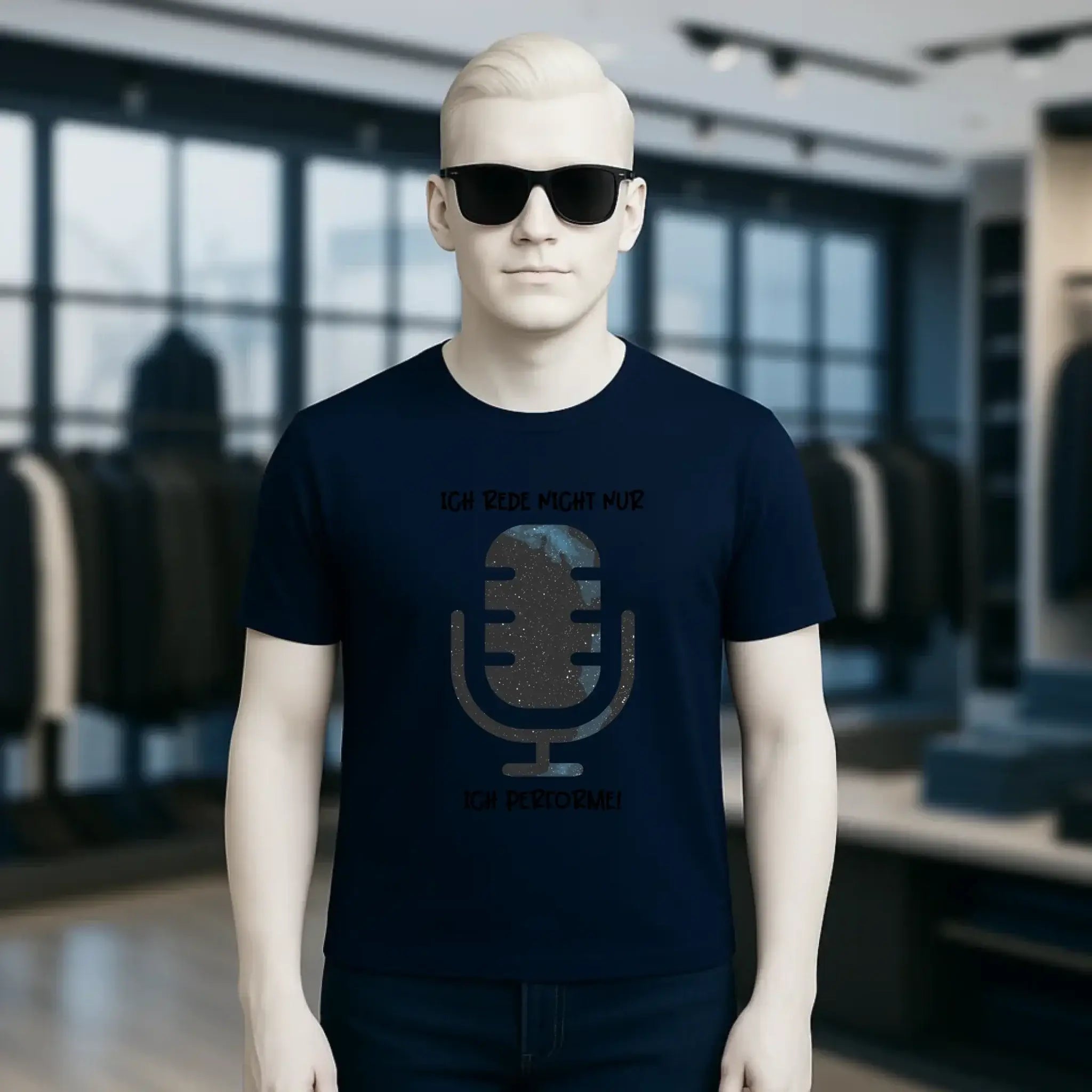 Echte Sternkarte als Mikrofon + Text • Unisex Premium T-Shirt XS-5XL aus Bio-Baumwolle für Damen & Herren • Exklusivdesign • personalisiert
