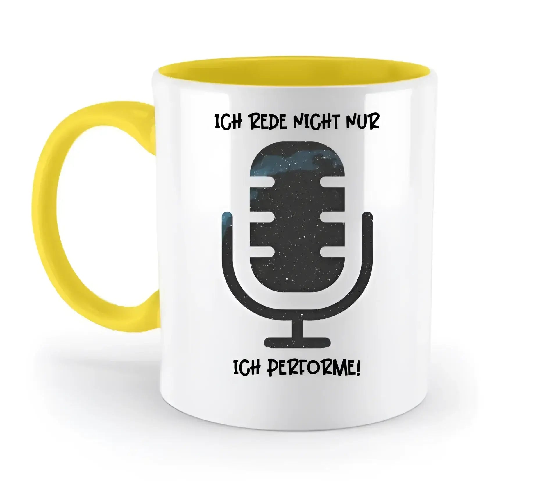 Echte Sternkarte als Mikrofon + Text • zweifarbige Tasse • Exklusivdesign • personalisiert - zweifarbige Tasse