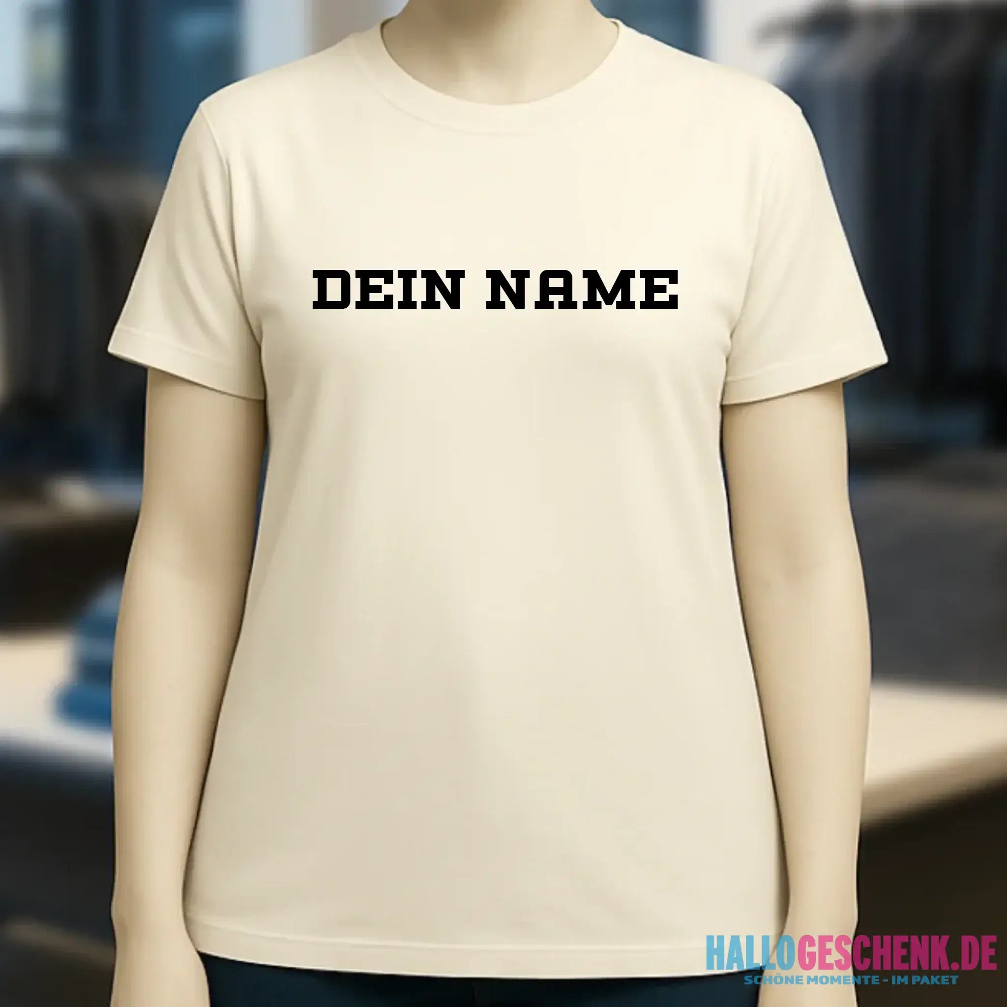 Einfacher Name • Ladies Premium T-Shirt XS-2XL aus Bio-Baumwolle für Damen • Exklusivdesign • personalisiert